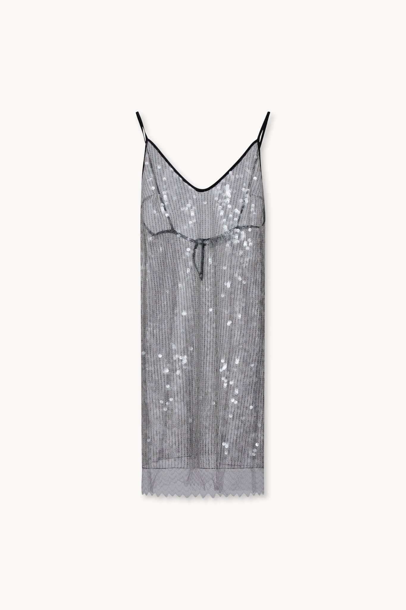 Short Slip Dress Sequins Silver – PNCLD