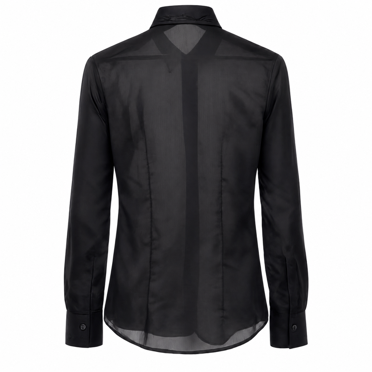 Camicia Nera Ricamo Fiore