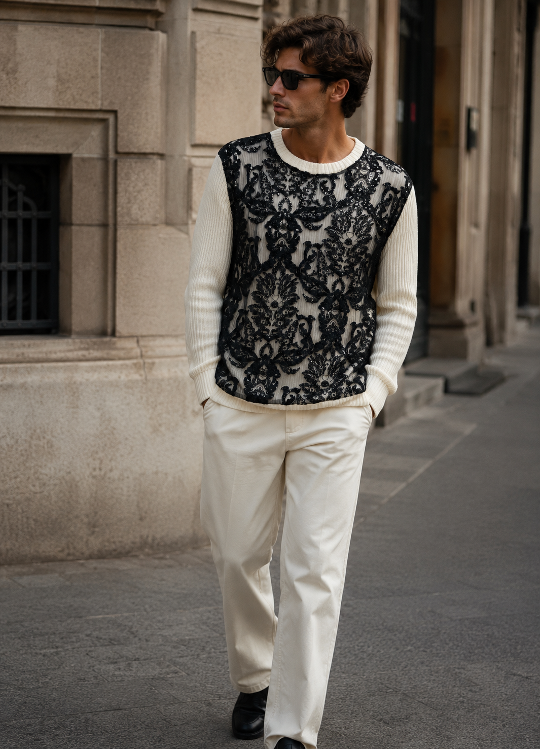 Maglione Rolling Stones White Tulle