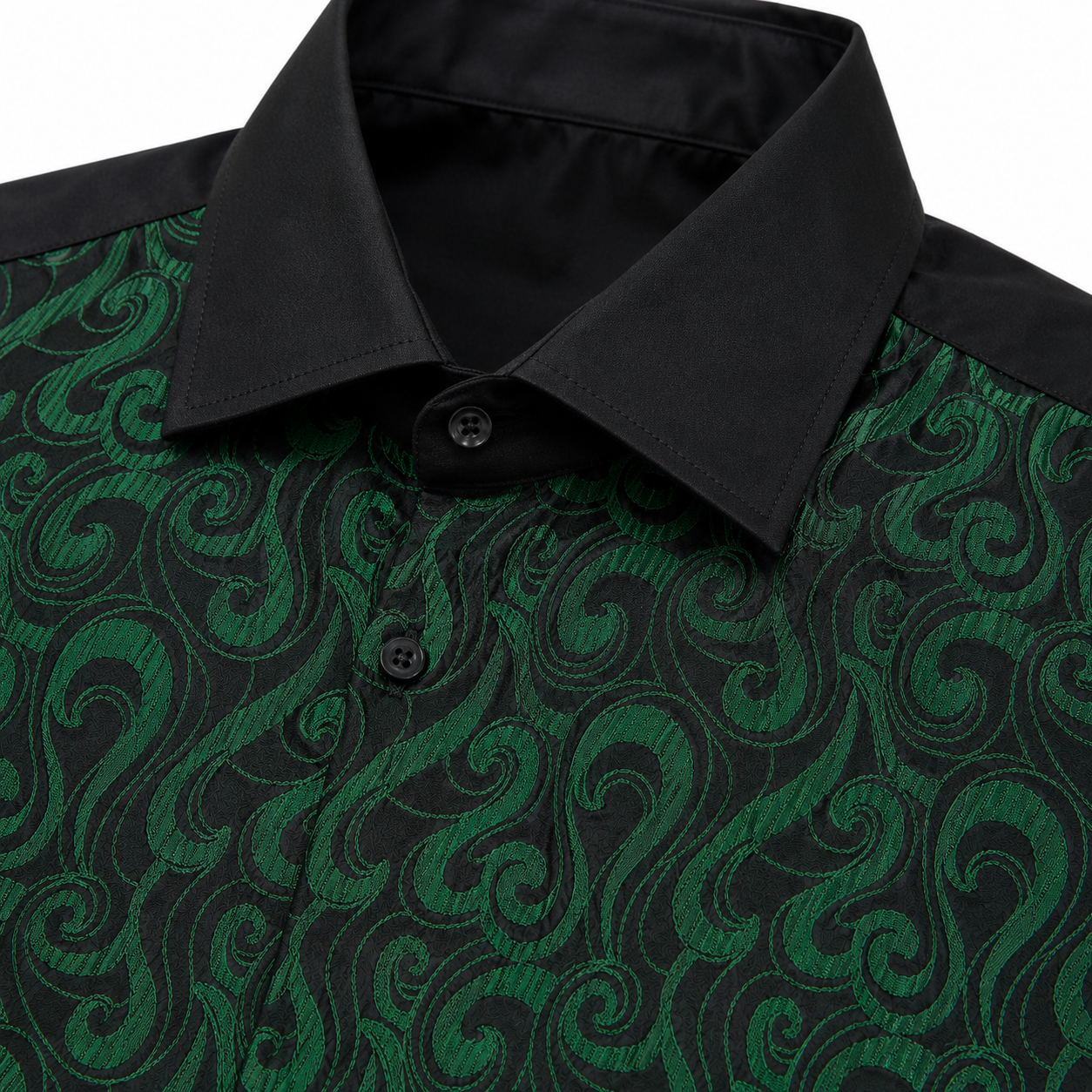 Camisa HADDAWAY - Negro/Verde Barroco