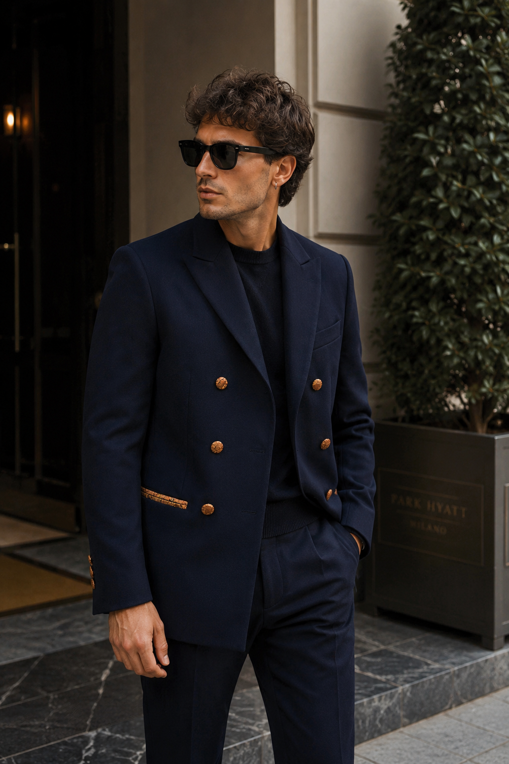 Jacke 4 BOWIE - Blau/ Goldene Knöpfe