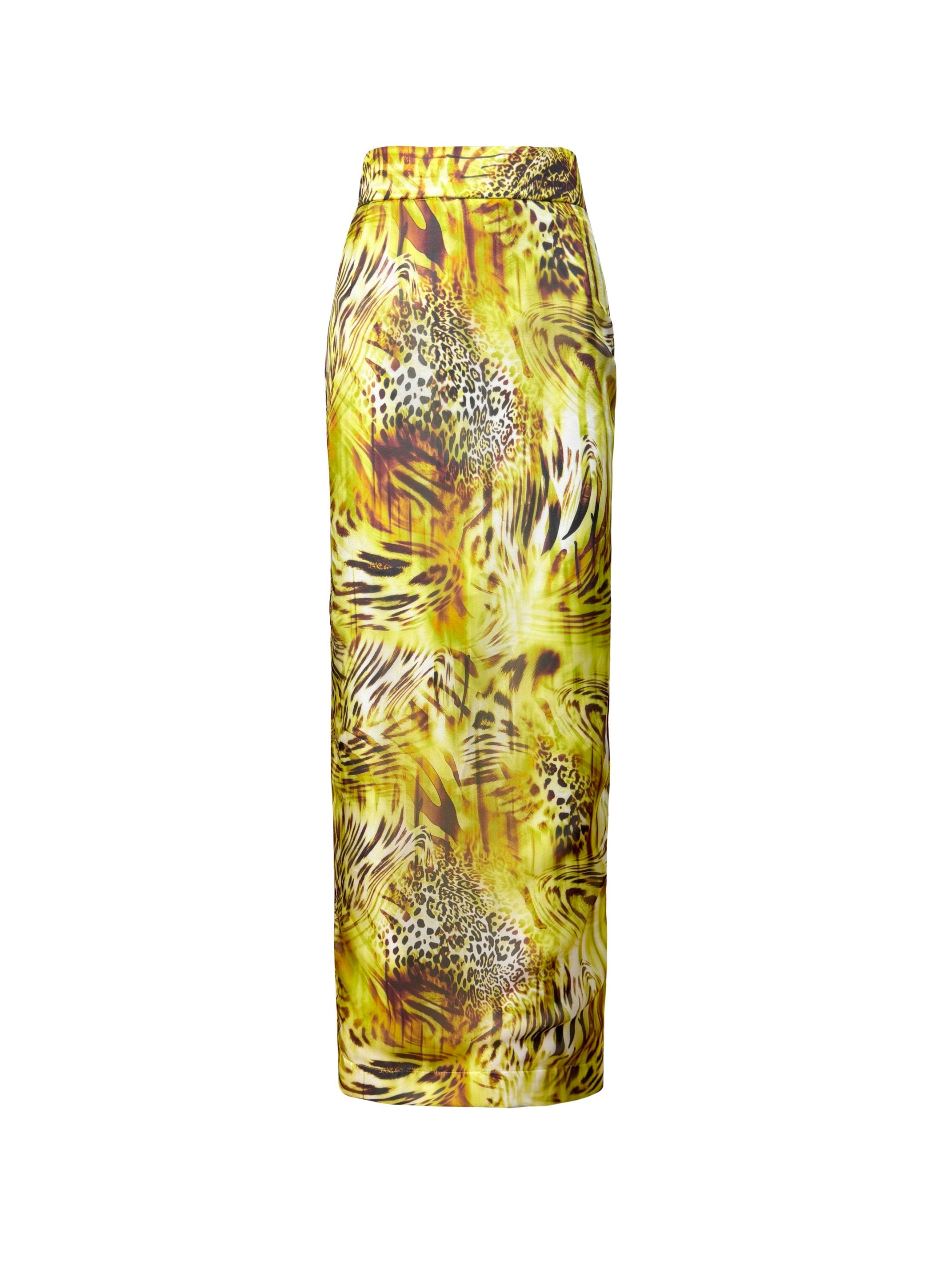 Gonna緊身裙 酸綠色動物紋