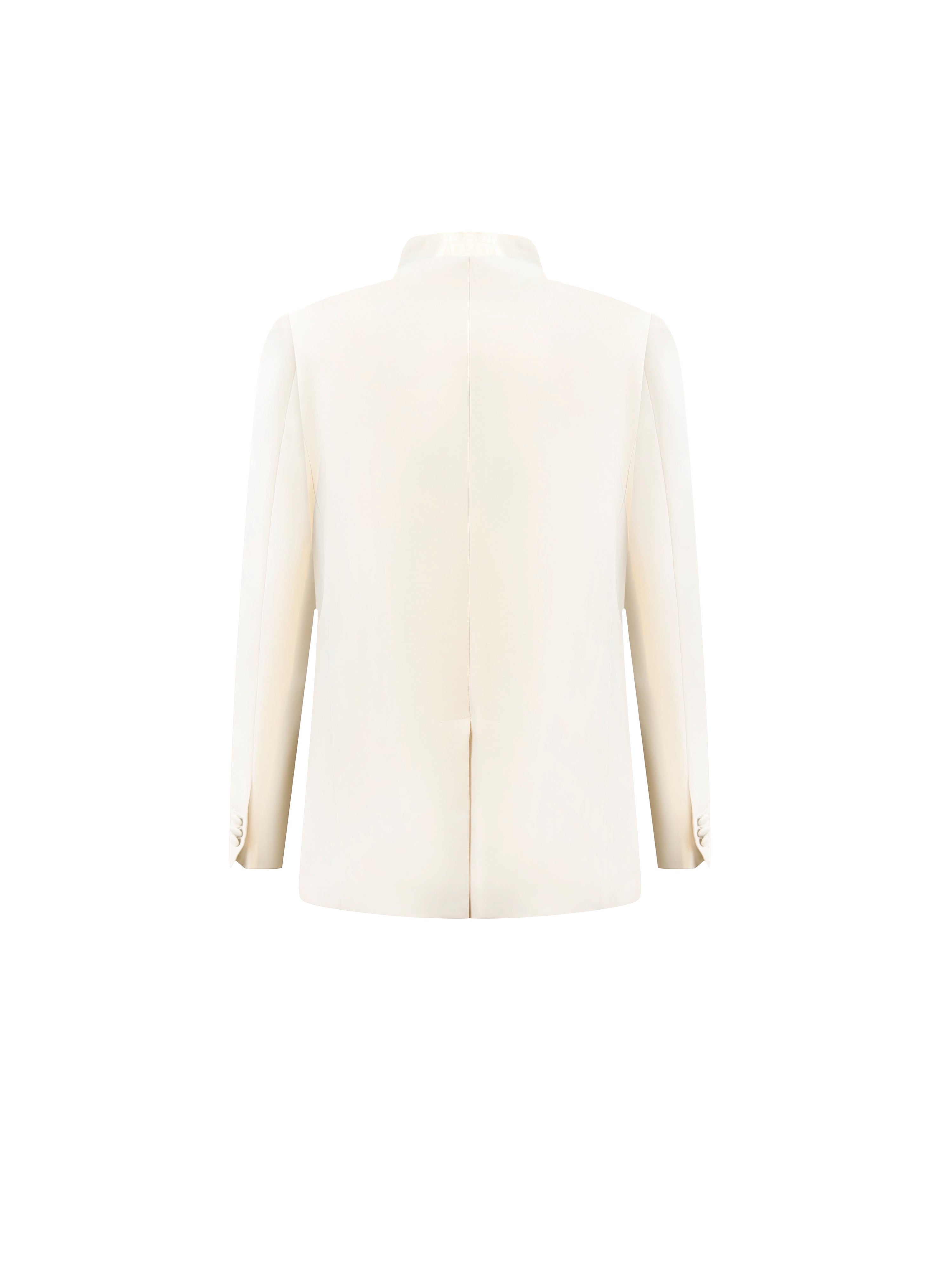 Giacca Coreana Genesis Creme mit Kunstleder-Einsatz