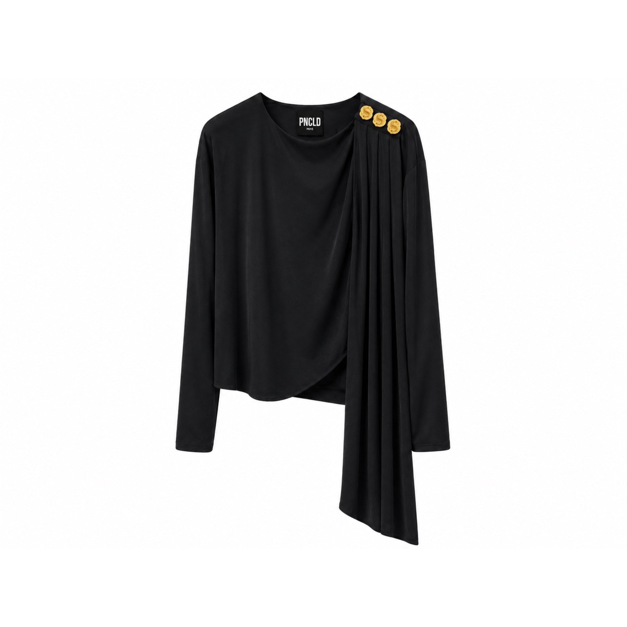 Schwarzes Shirt mit Drapierung