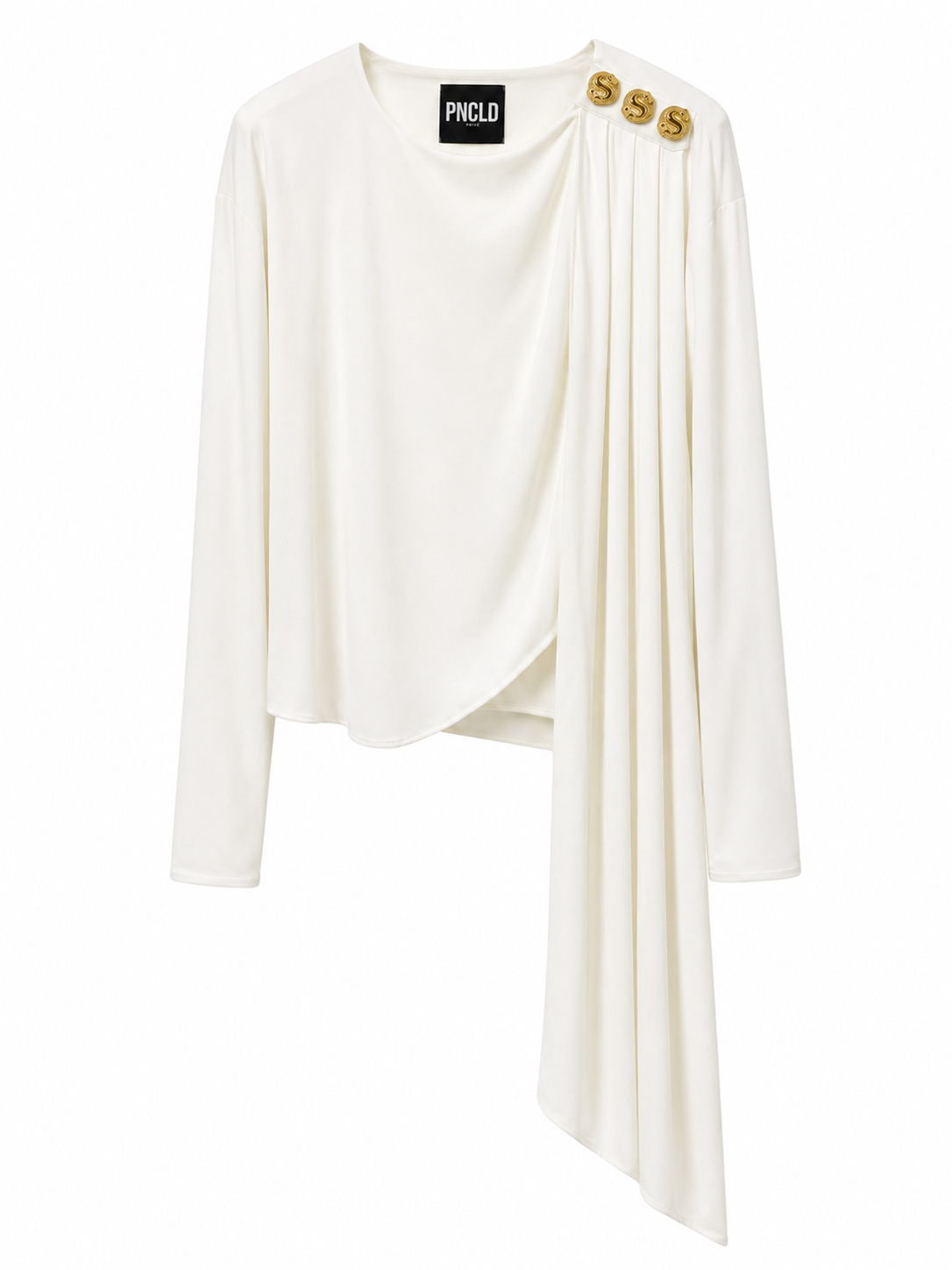 Maglia con Drappeggio Bianca