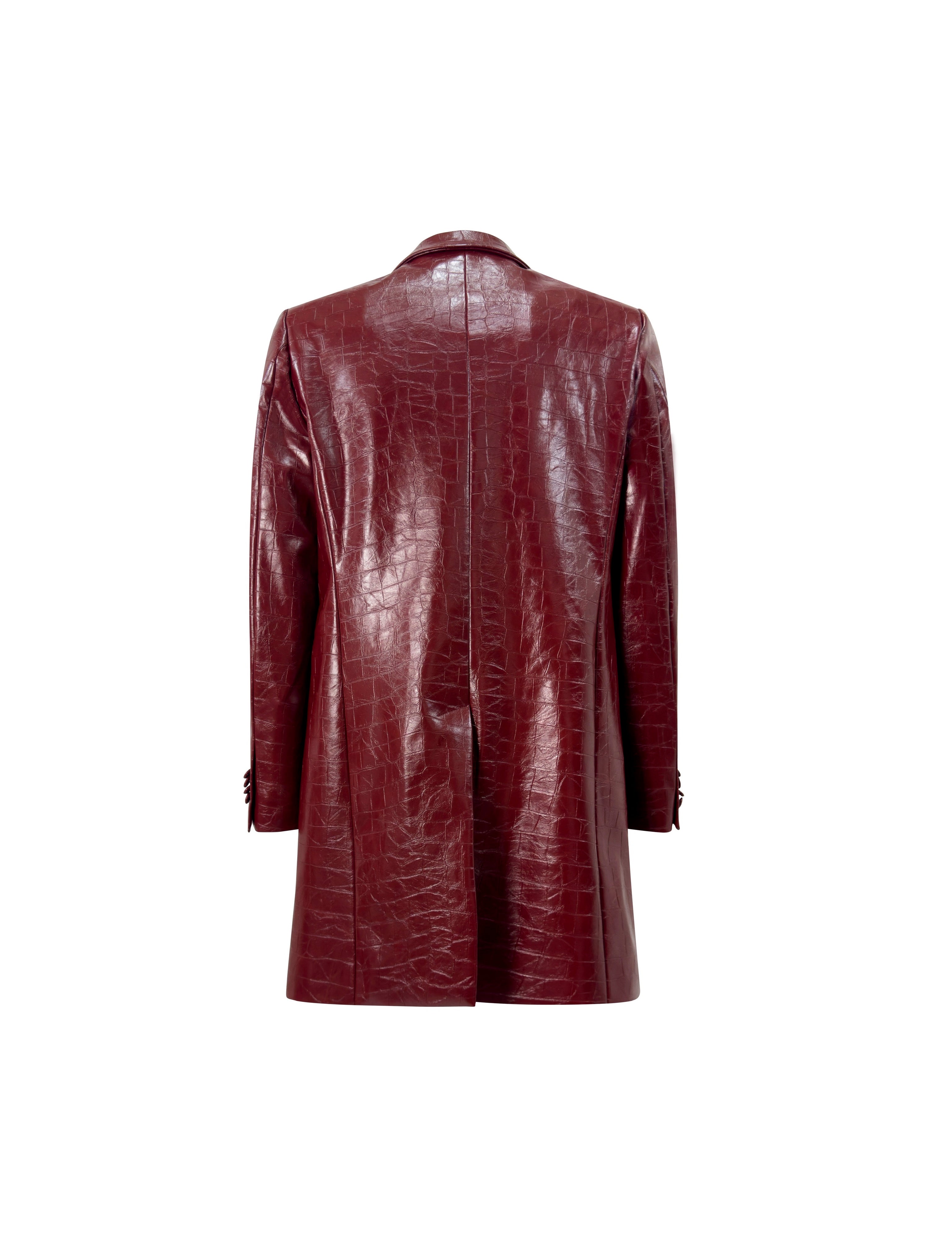 Giacca Lancia Lunga Eco Coccodrillo Bordeaux retro