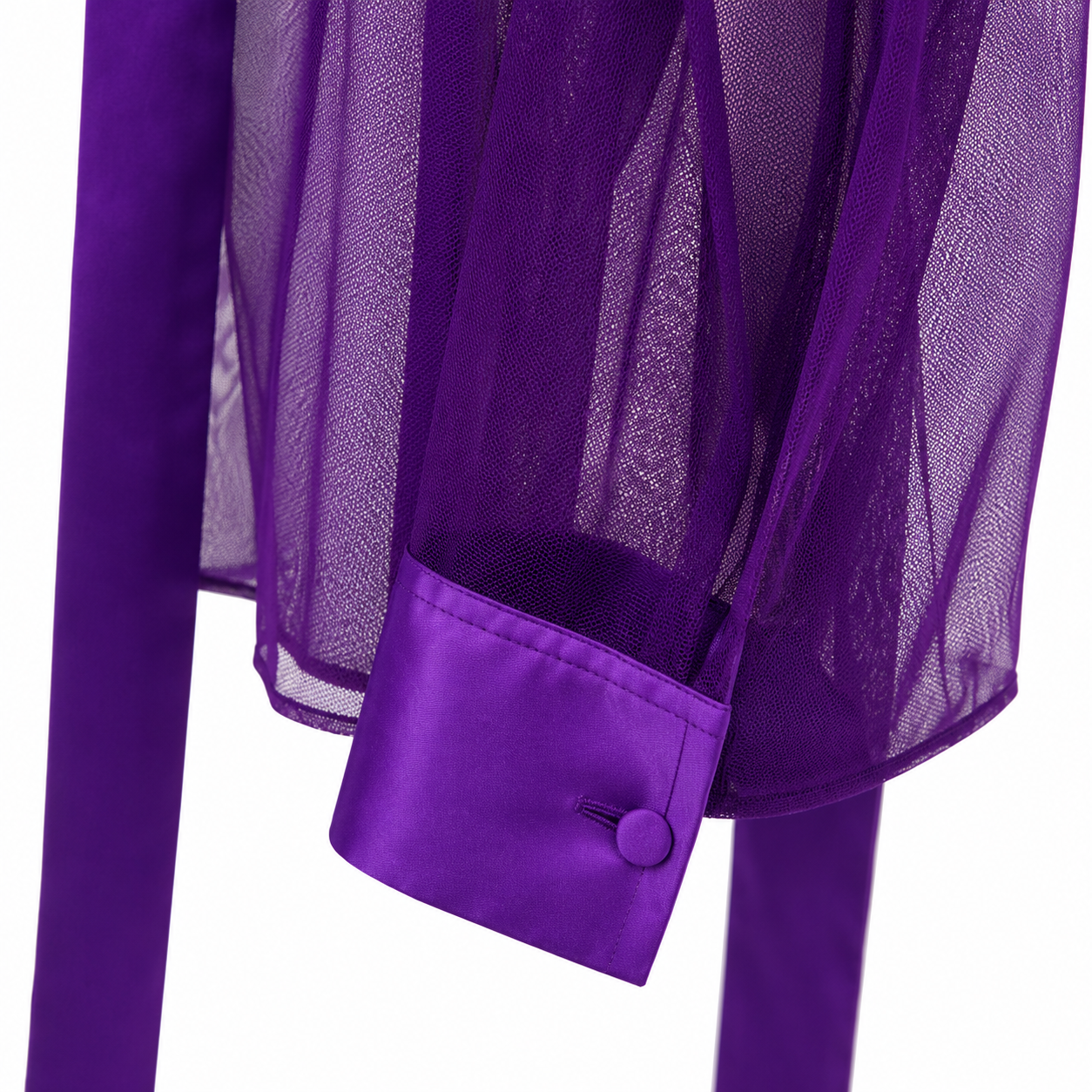Camicia Tulle Viola Foulard Raso Viola