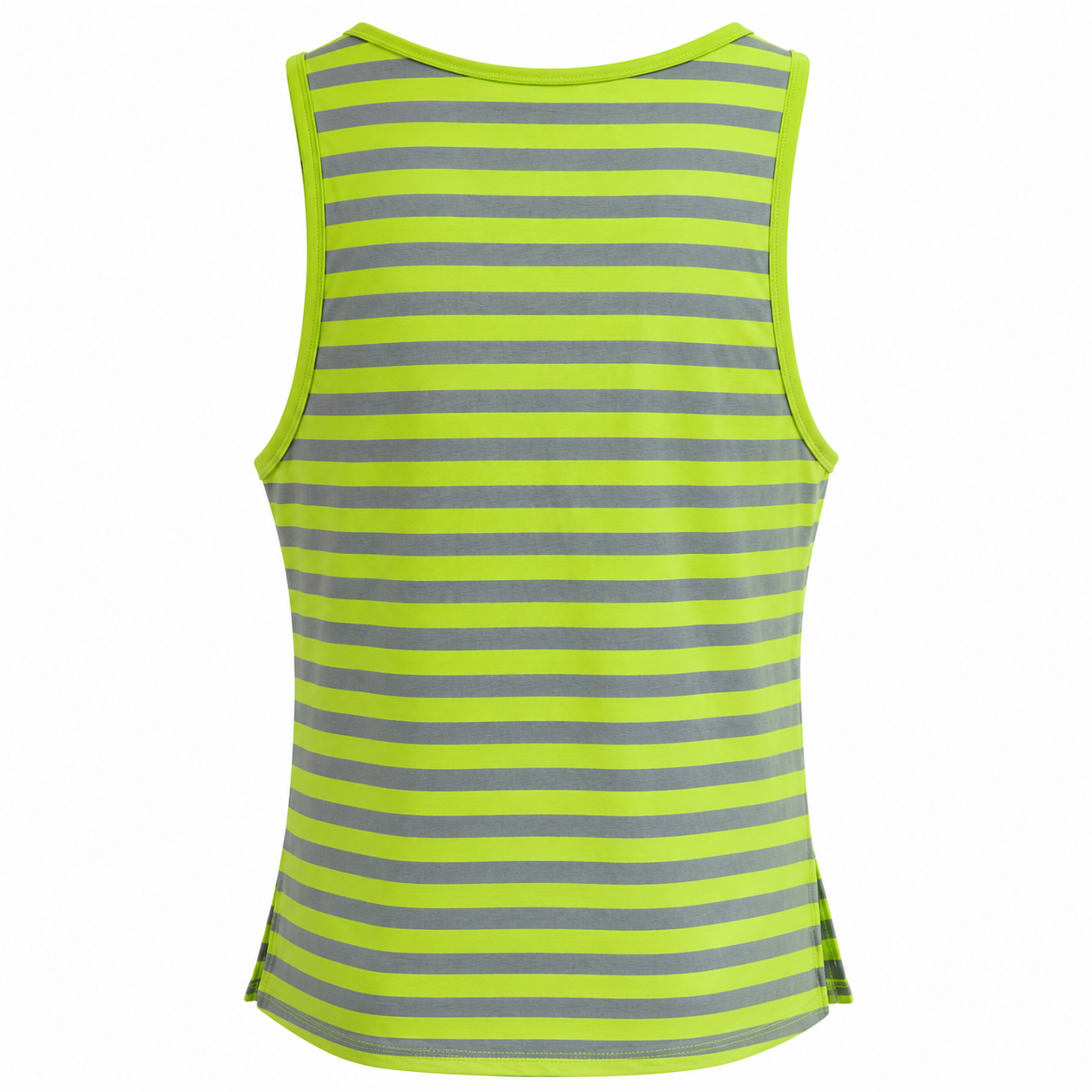 Camiseta sin mangas JAM - Camiseta sin mangas de rayas verdes con lágrima