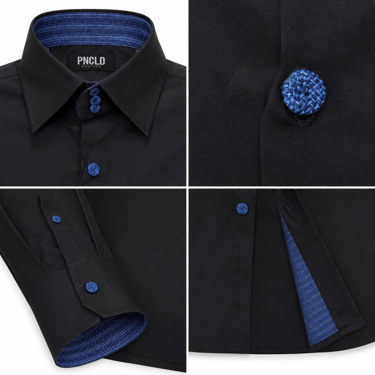 Camicia 3 LENNOX - Black/Sky Blue Line Blue CN