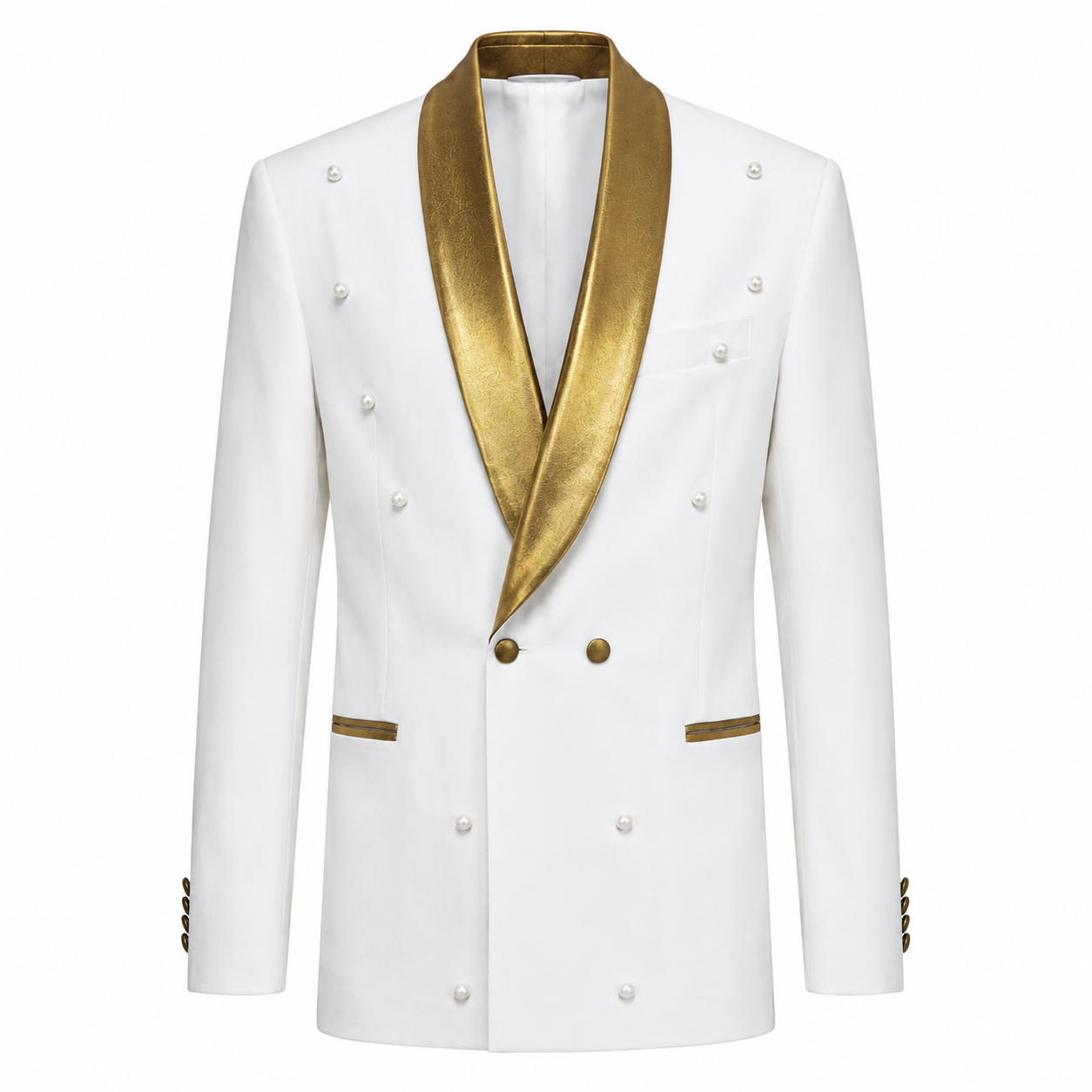 PRINCE Jacket - White/Gold Pearl