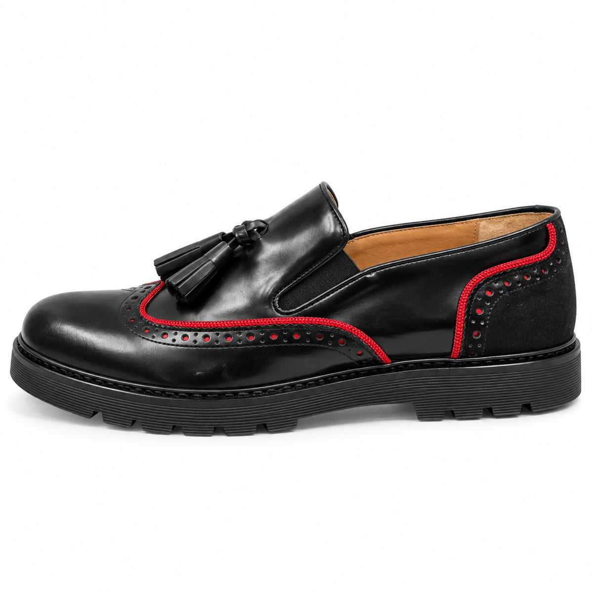Chaussure BEATLES - Noir/Zip Rouge