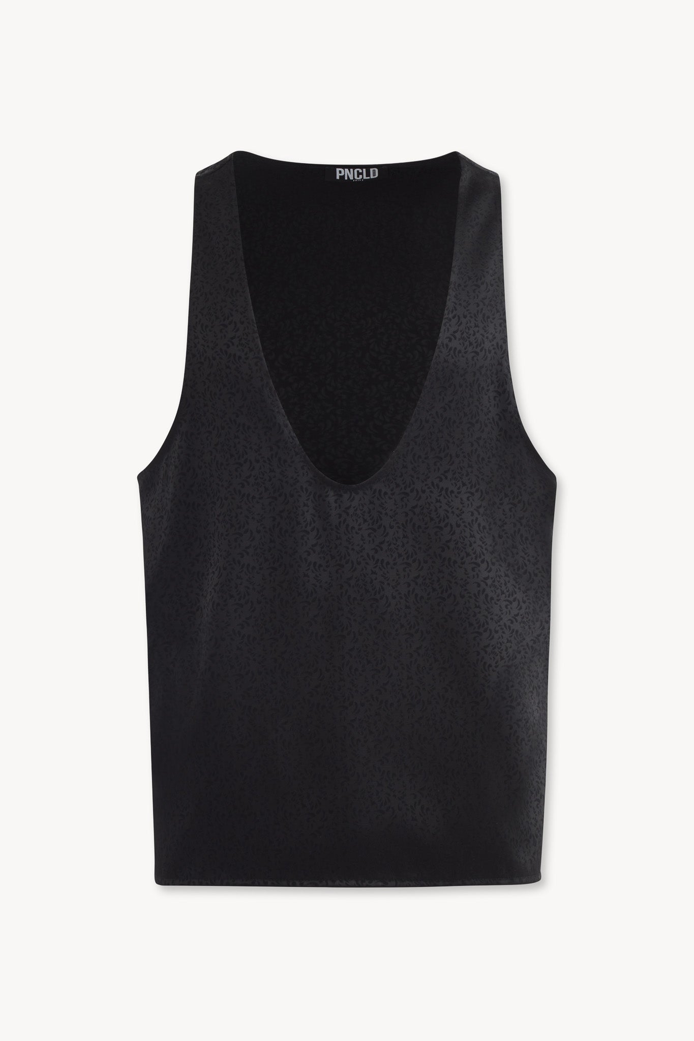 Black Jacquard Tank Top