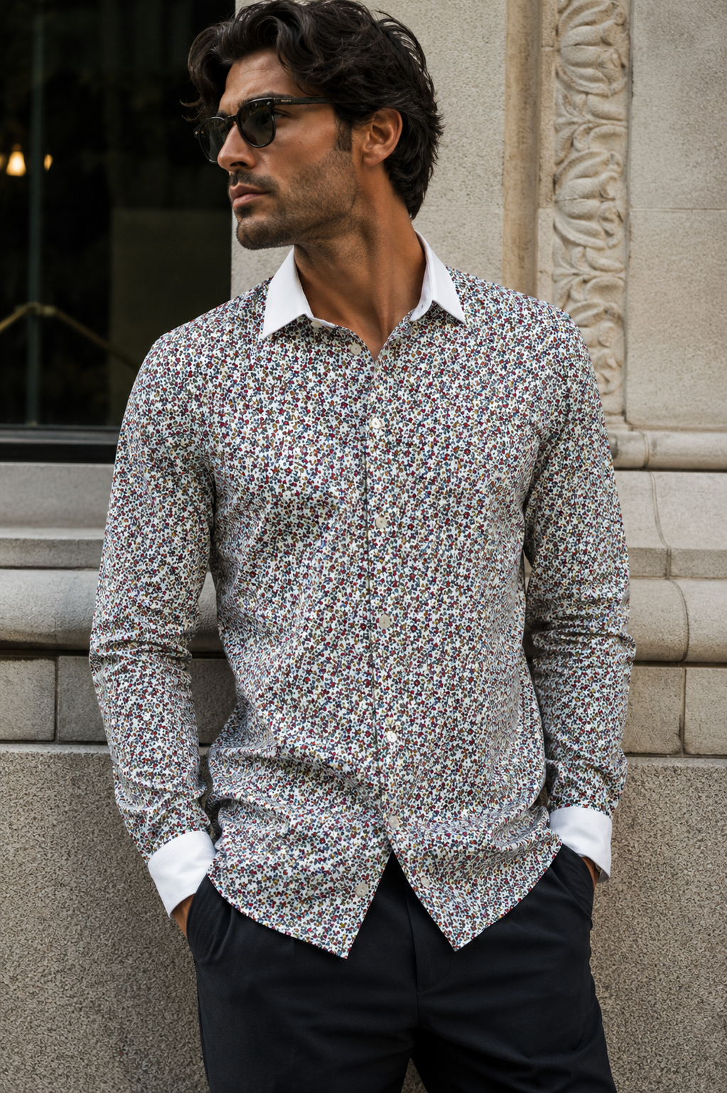 Camicia WHITESNAKE - Red Flower/White Neck