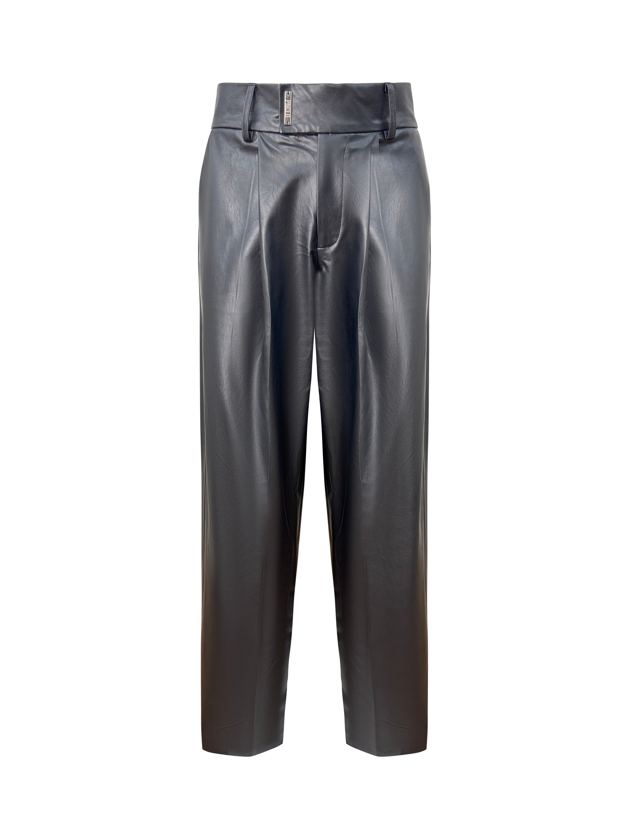 Baggy Ecopiel Negro con Cremallera