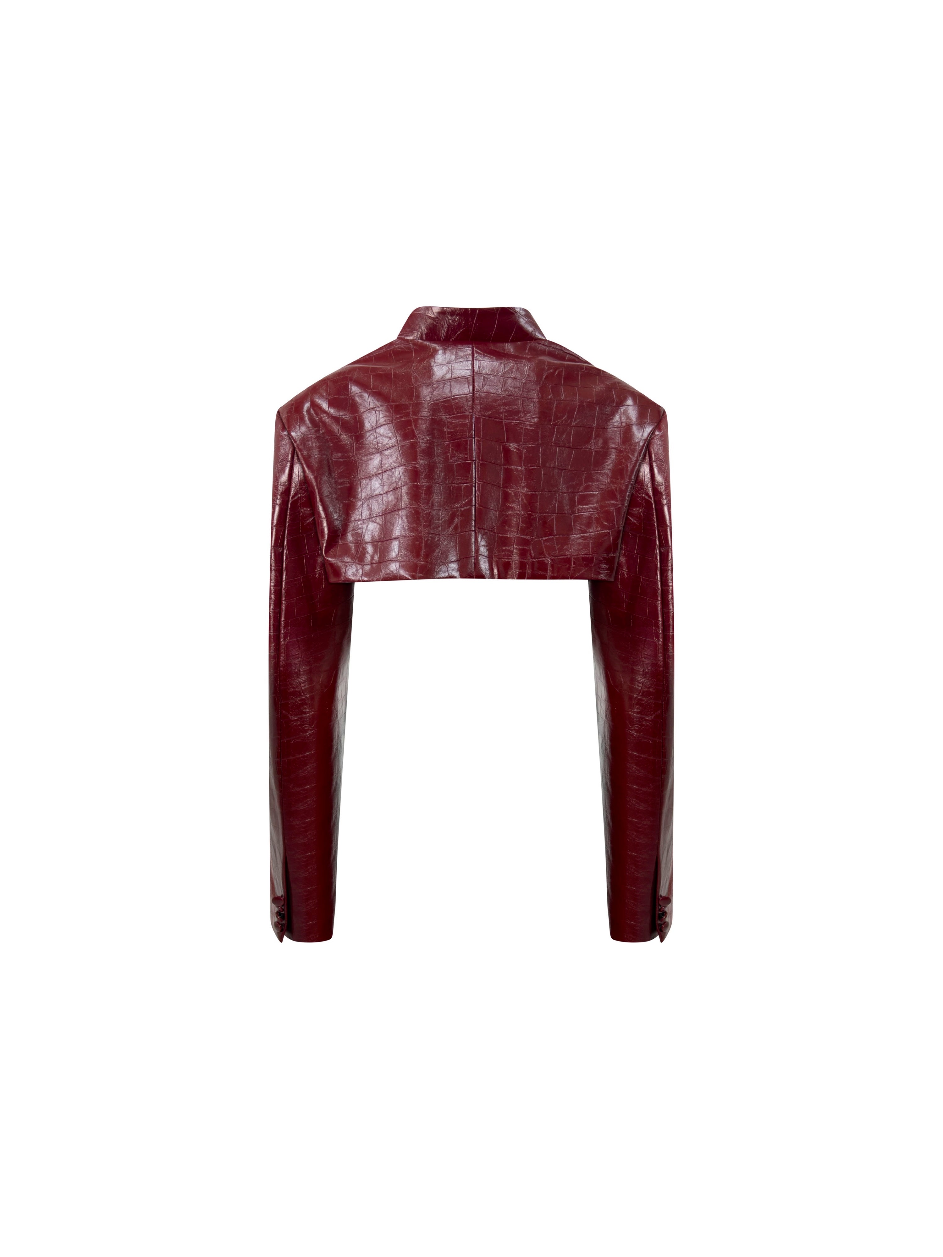 Giacca Corta Coreana Eco Coccodrillo Bordeaux retro