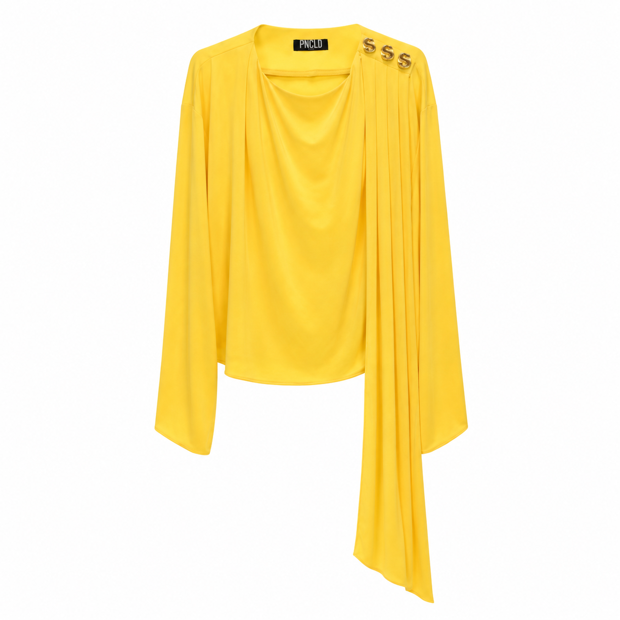 Maglia con Drappeggio Gialla