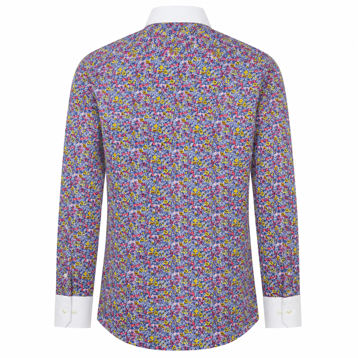 Camicia WHITESNAKE - Yellow/Pink Flowers White Neck