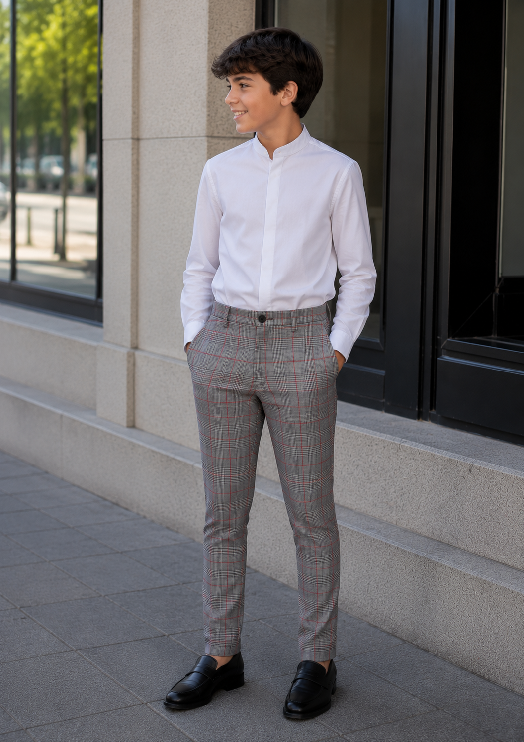 TIMBERLAKE Boys' Trousers - Red Prince of Wales