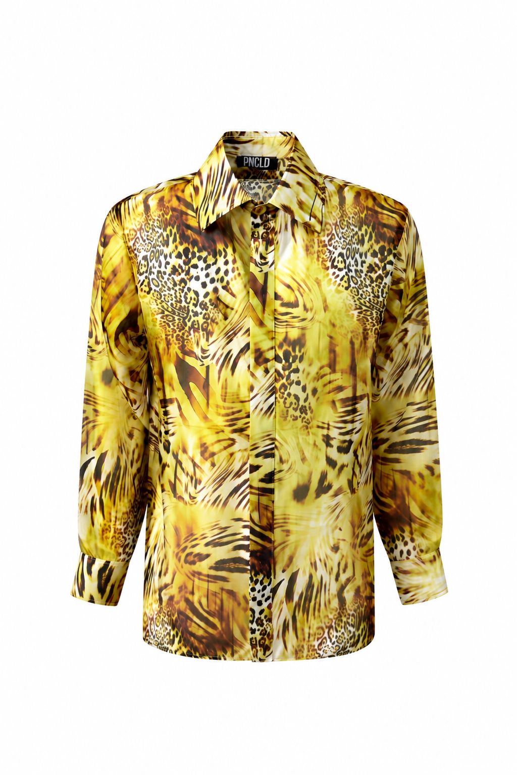 Camicia Regular Animalier Grün Acid