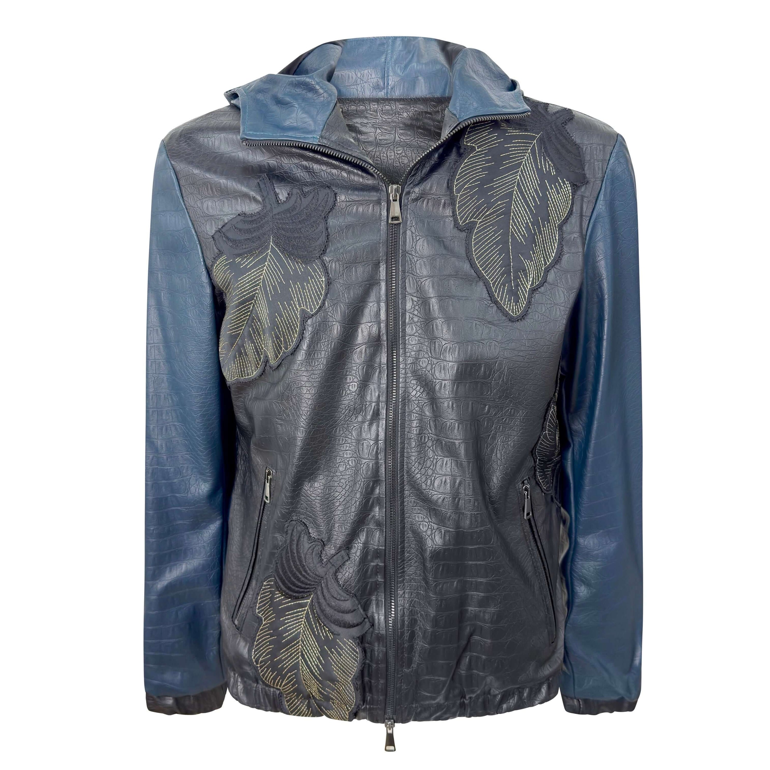 K-WAY Nero/Blu Pelle Sintetica Foglia