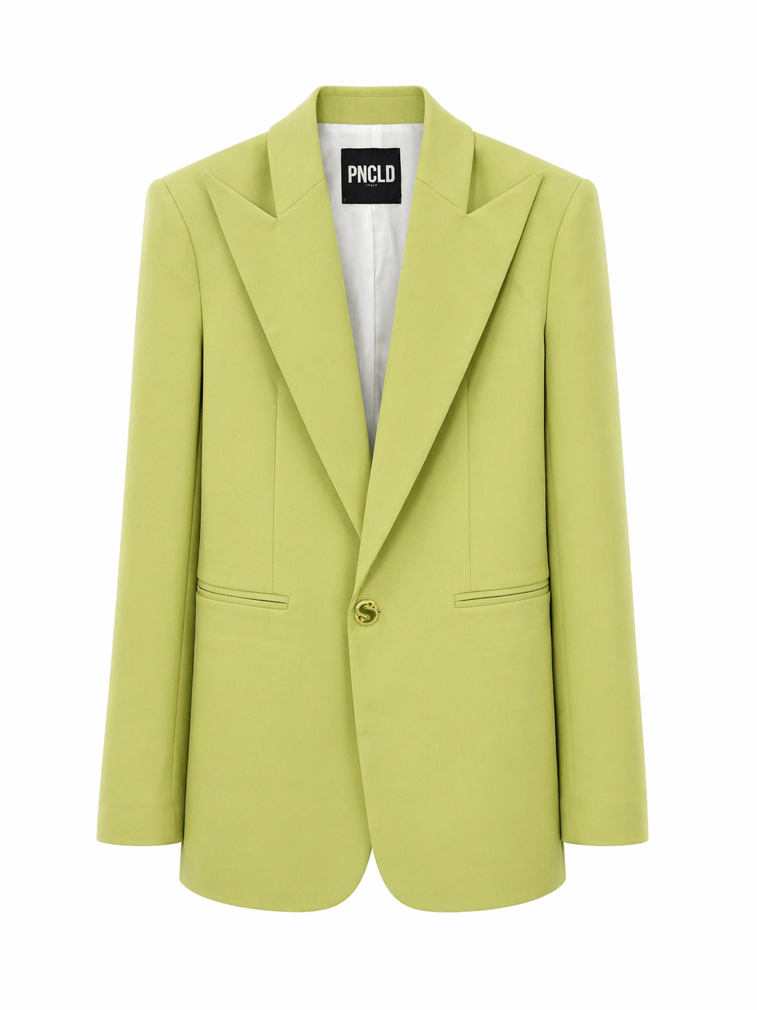 Veste à un bouton, revers en pointe vert