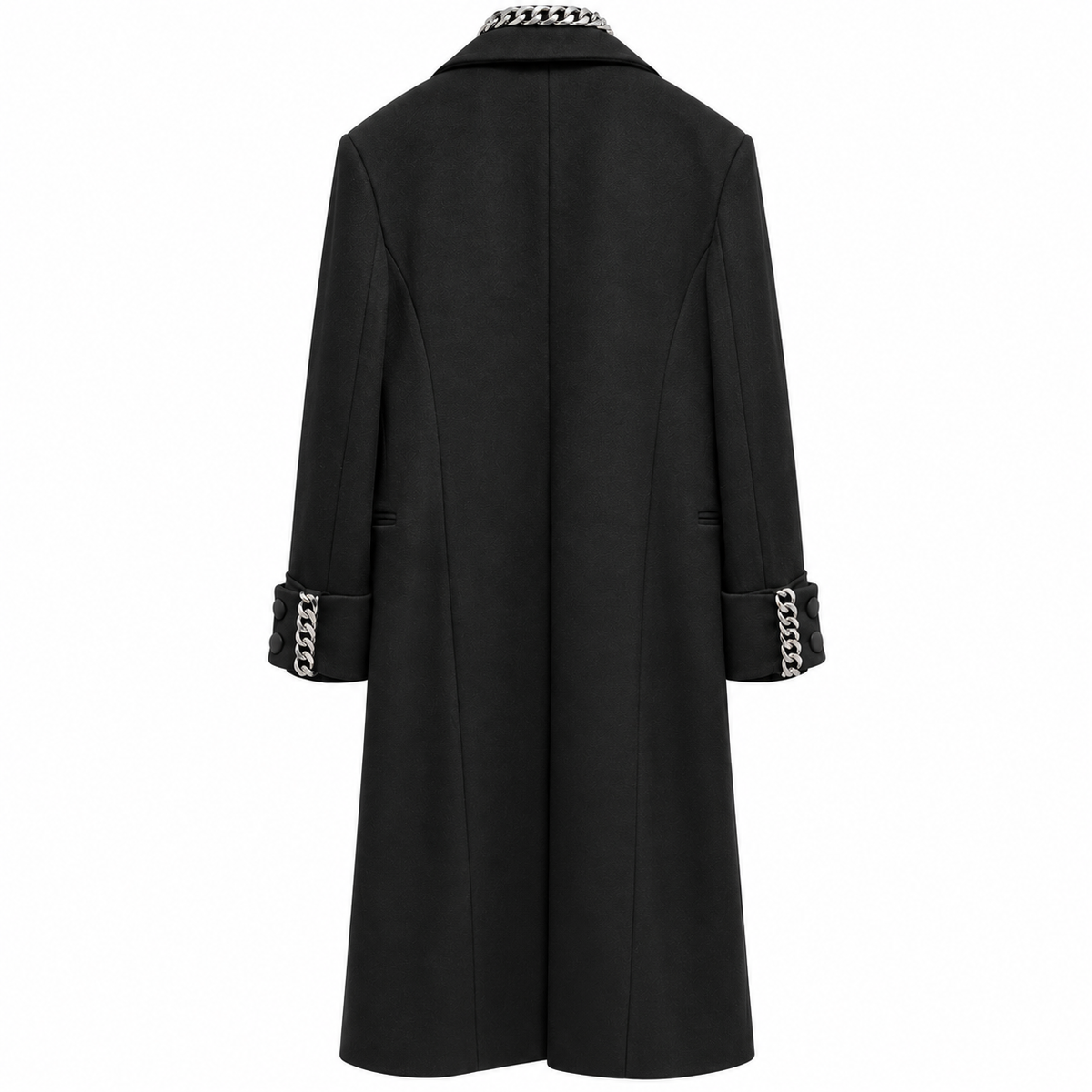 Cappotto Lana Nero con Catena