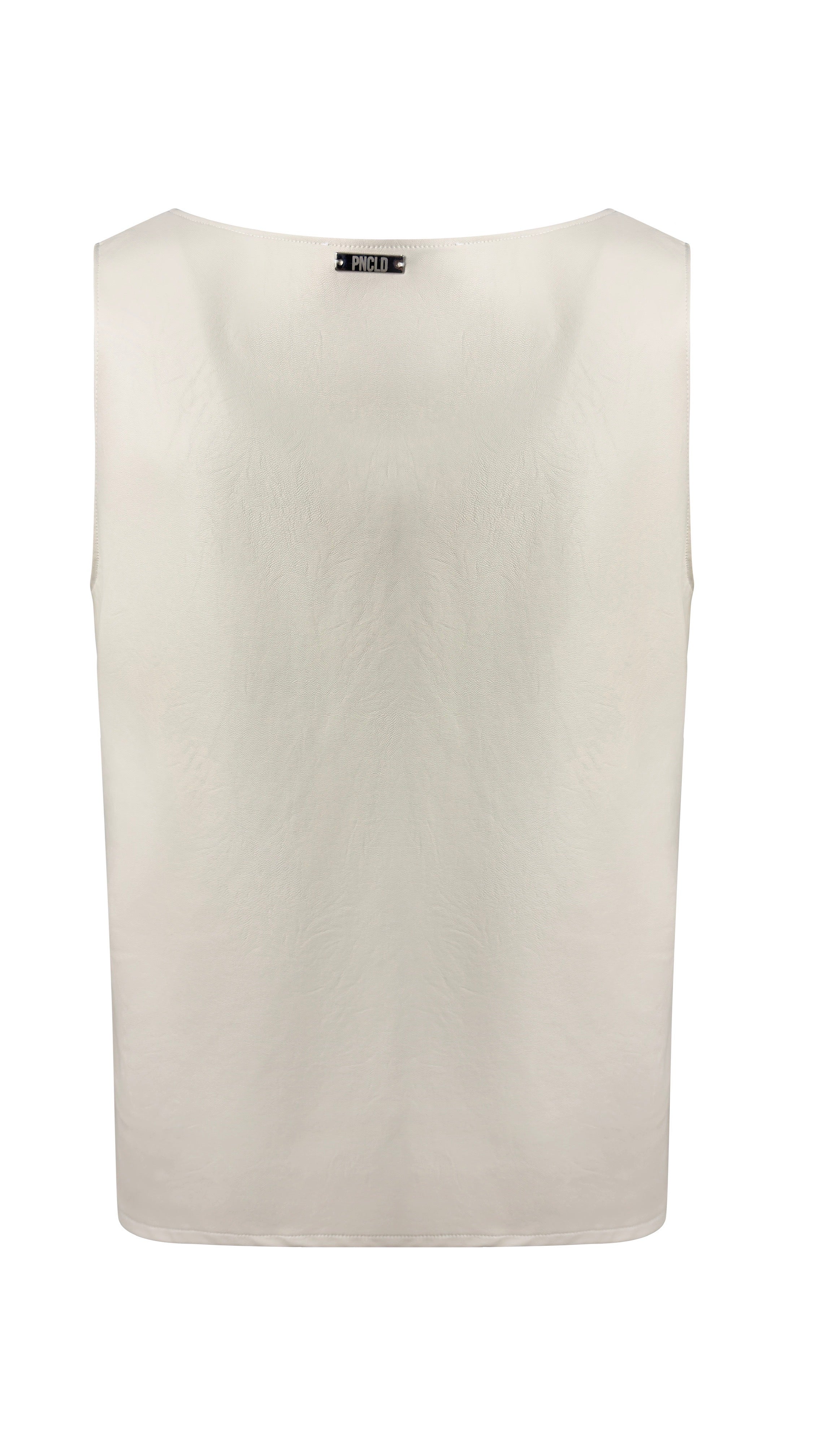 Canotta Ecopelle Bianca con Zip retro