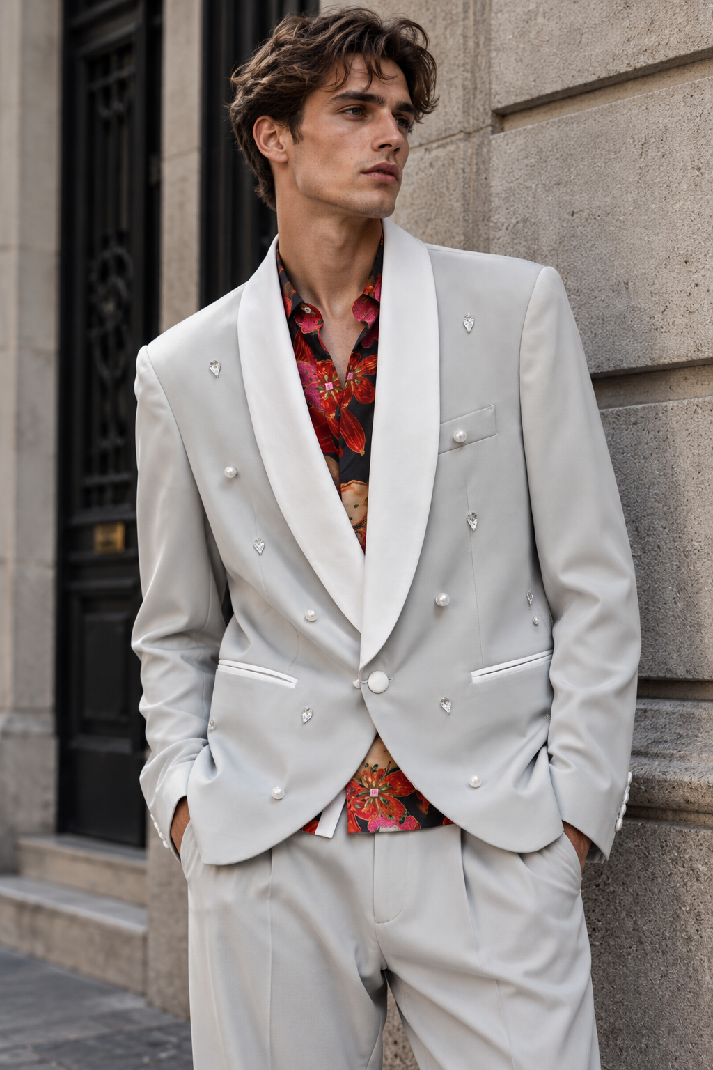 Jacke JAGGER - Grau Perle/Juwelen