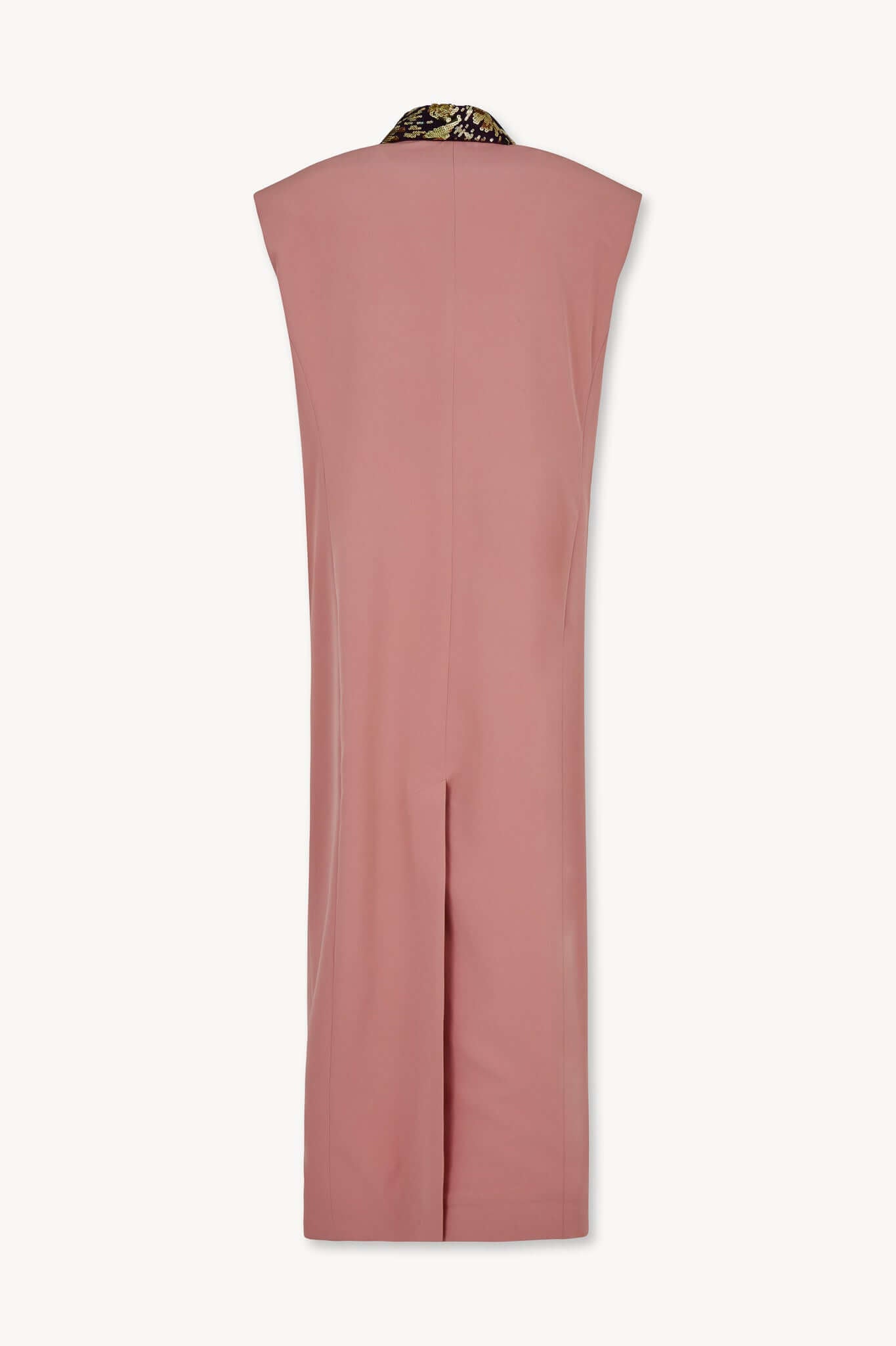 Long Vest with Sequins and Notched Lapel