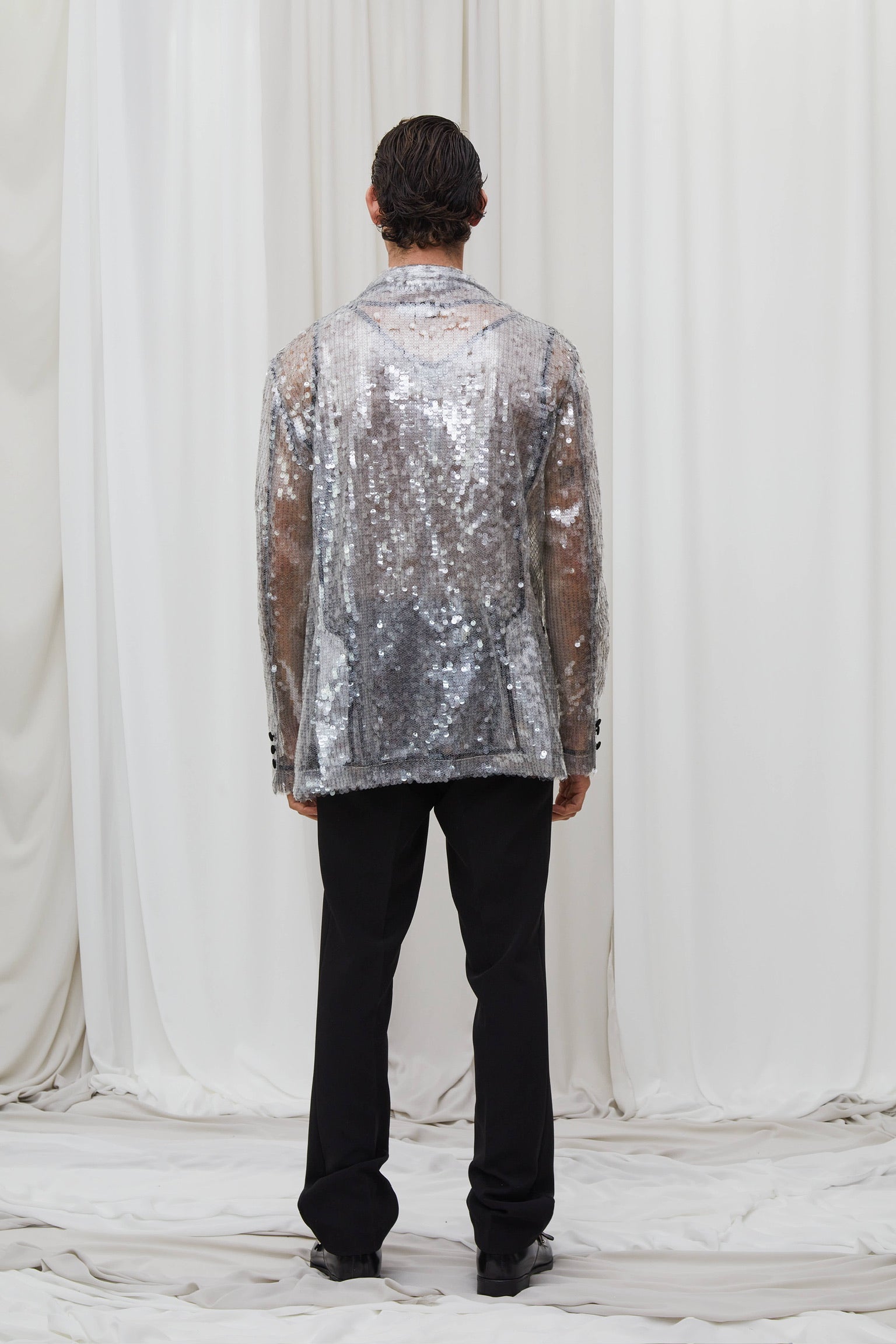 Veste argentée à sequins