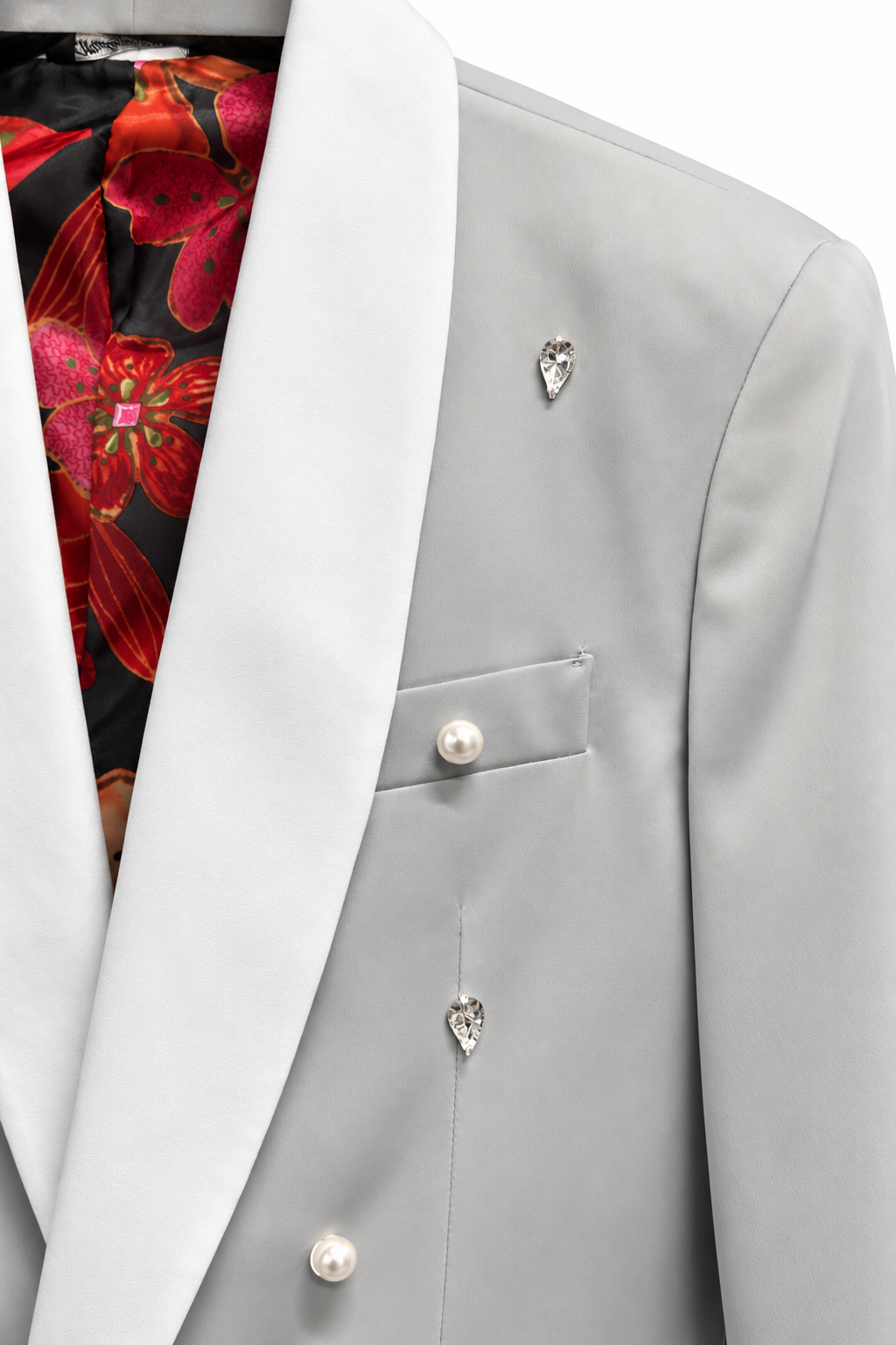 Jacke JAGGER - Grau Perle/Juwelen