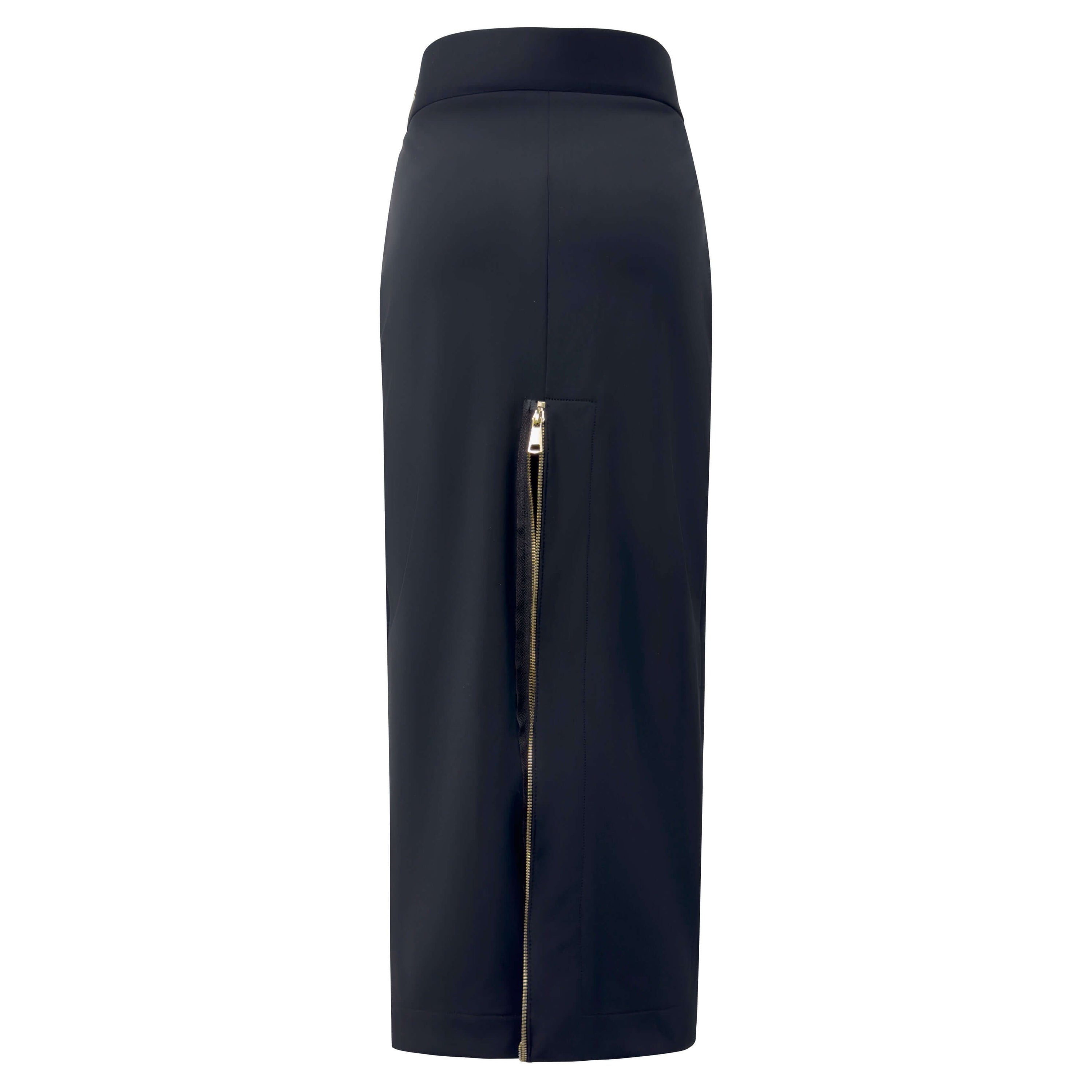 Gonna a Tubo in Scuba Nero con Zip retro