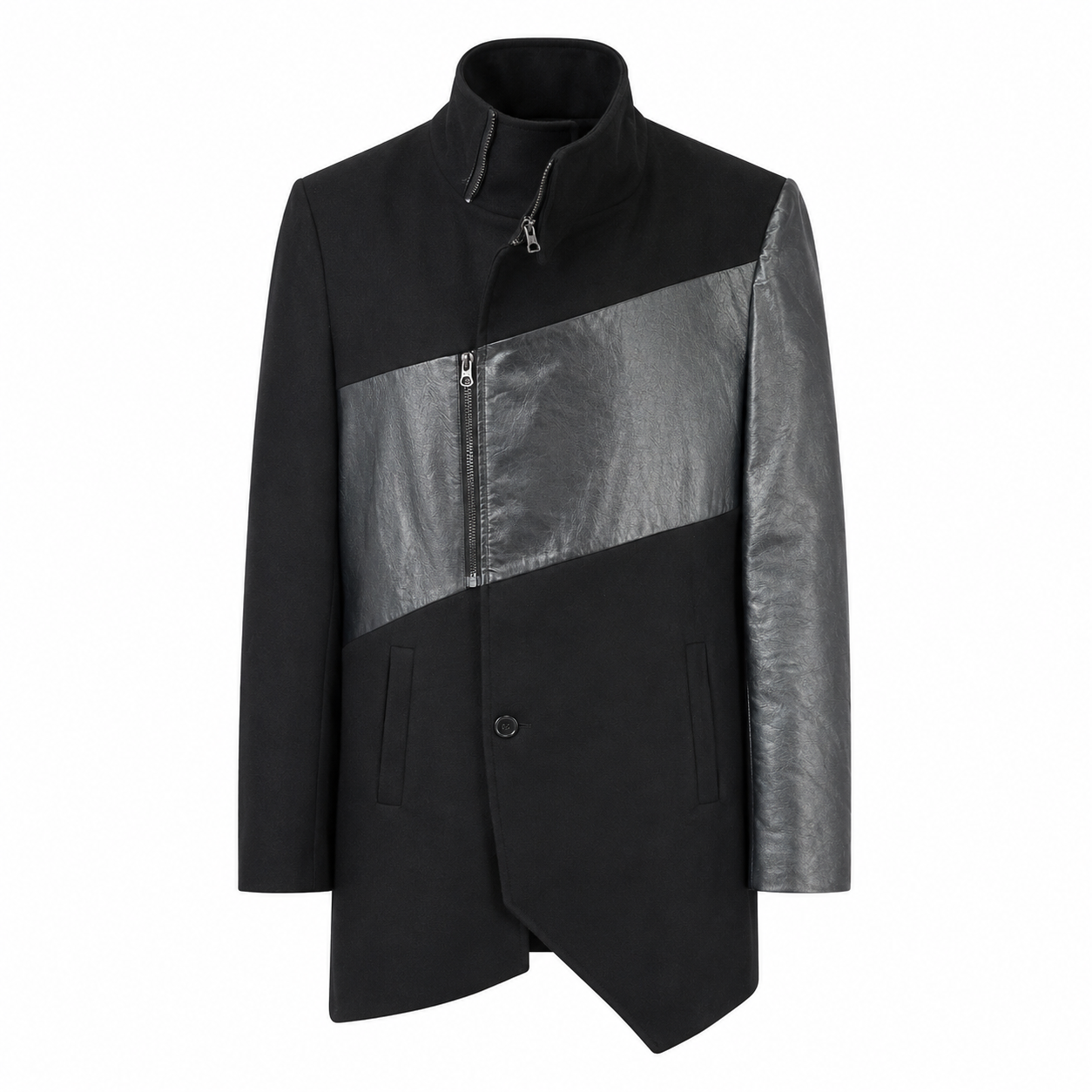 Cappotto Crowe Black Arm Faux Leather