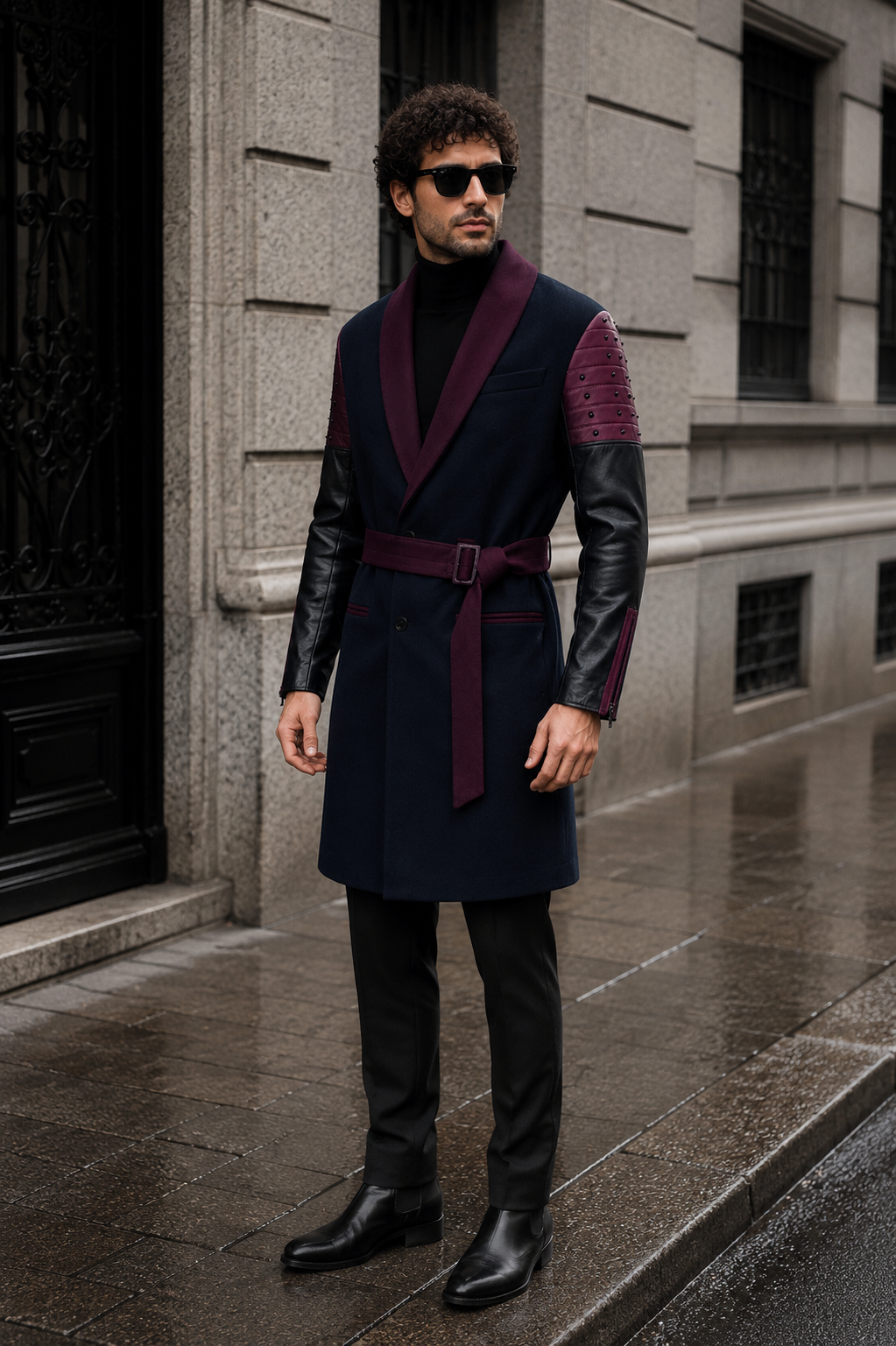 Cappotto Pitt Blu Grape Arm Leather