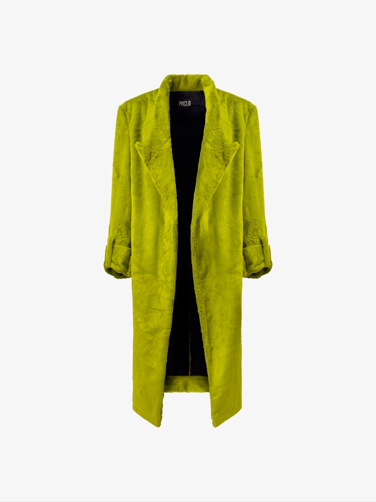 Cappotto Pelliccia Verde fronte