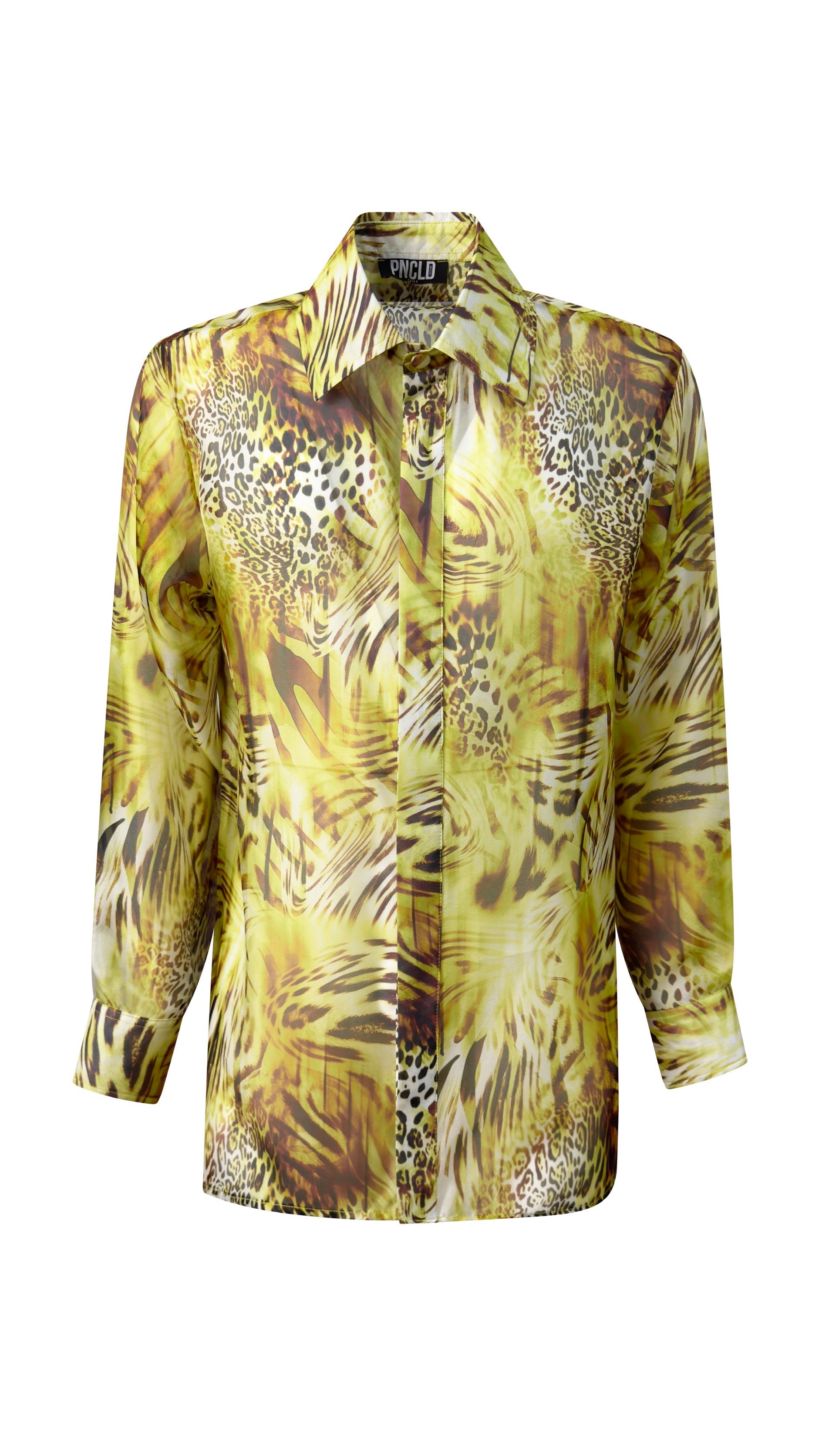 Camicia Regular Animalier Grün Acid