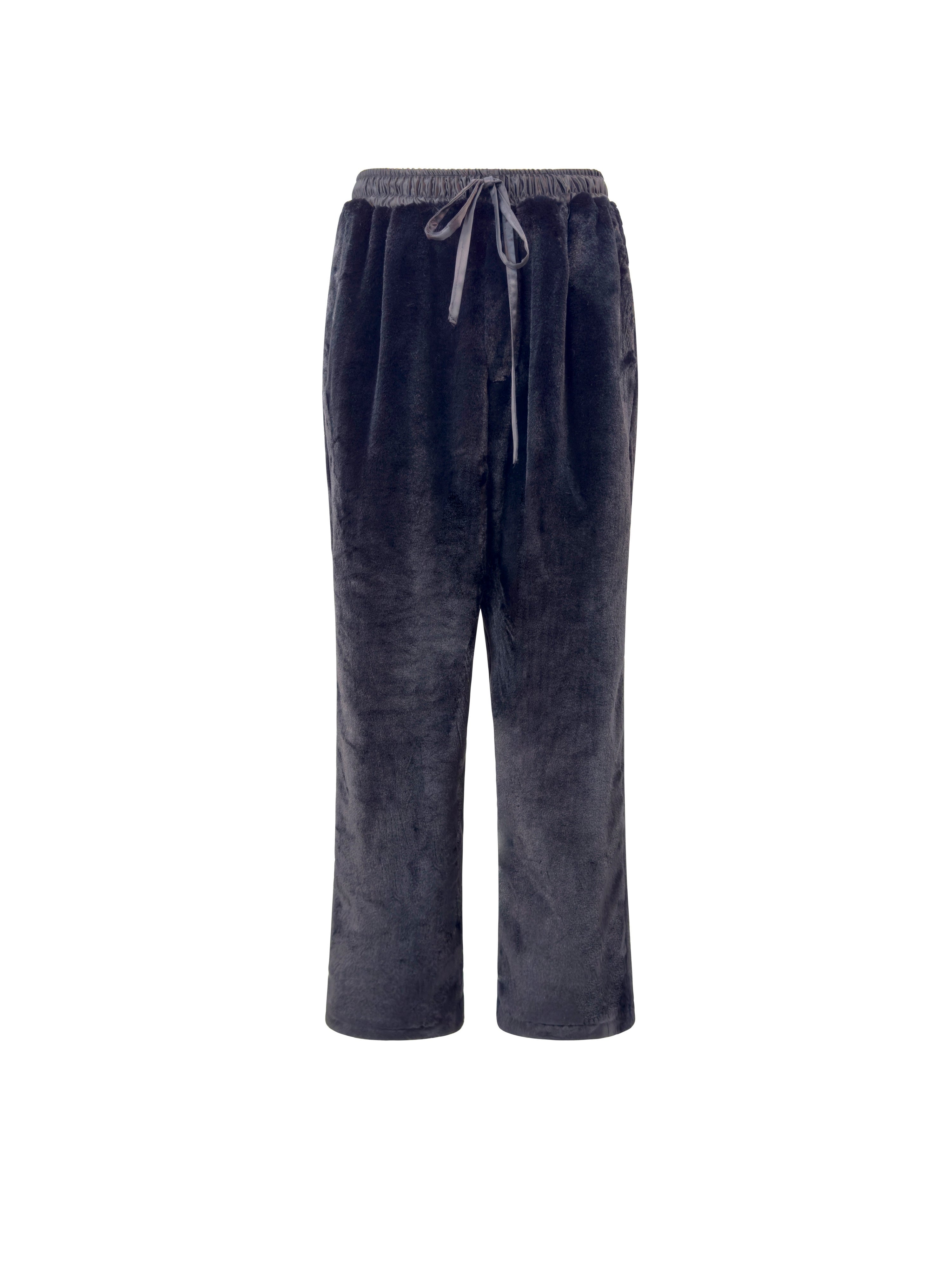 Pantalone Cargo Pelliccia Nero fronte
