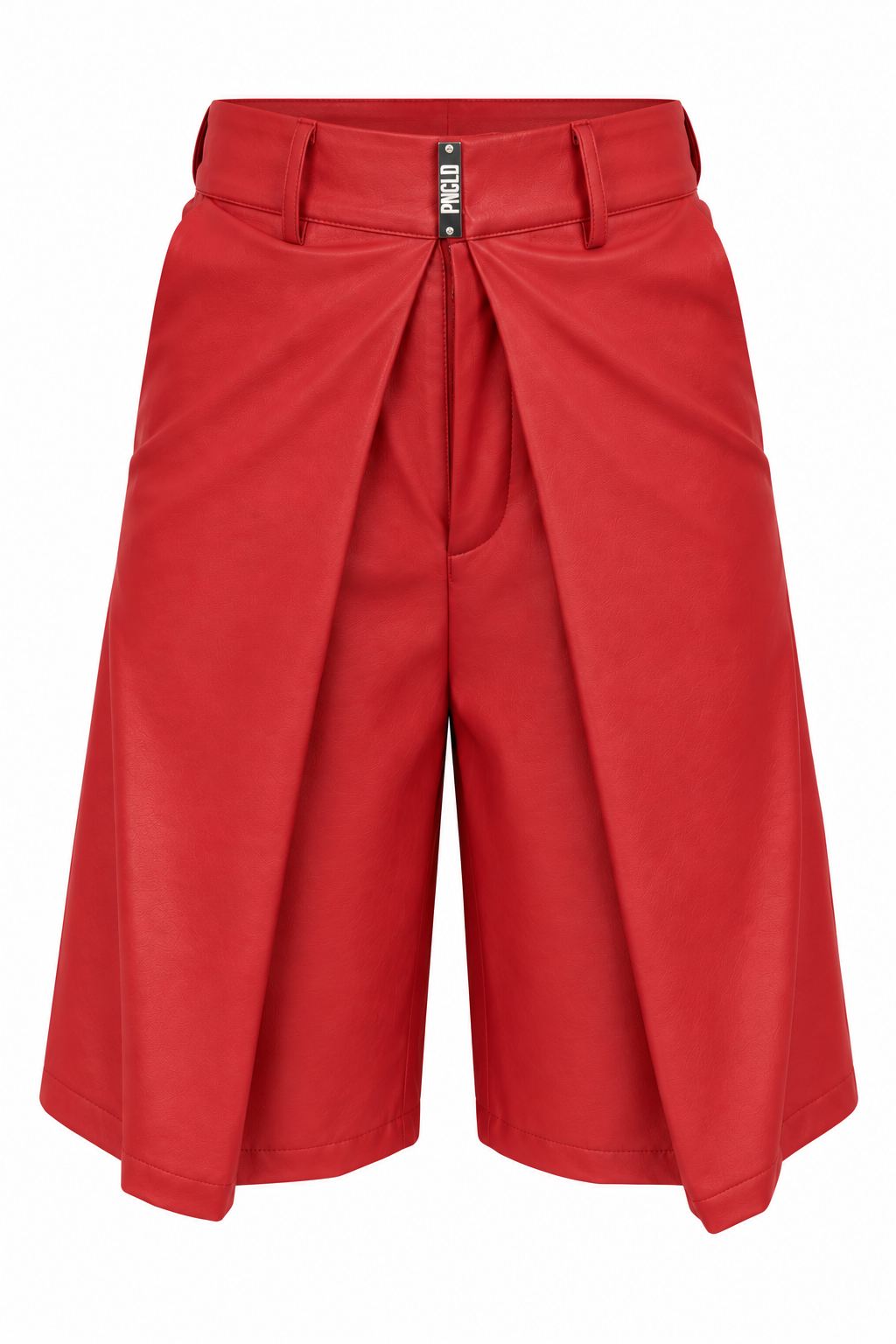 Bermuda Ecopelle Piegone Rosso