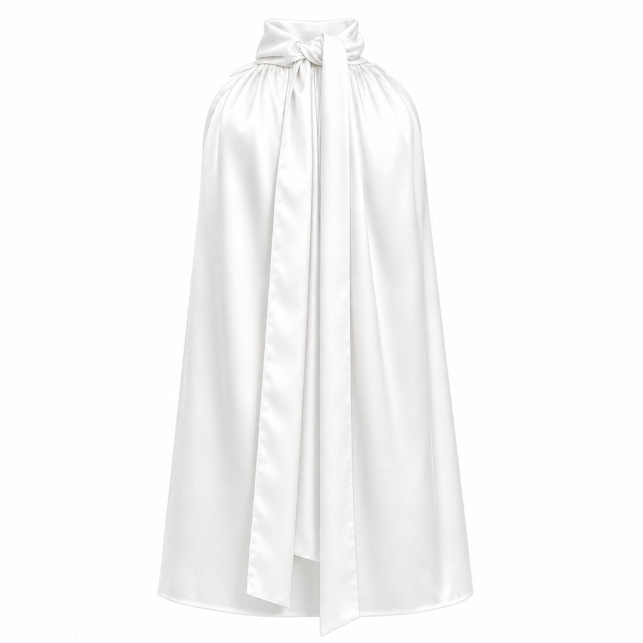 Camicia Collo Alto Giromanica Bianca Raso