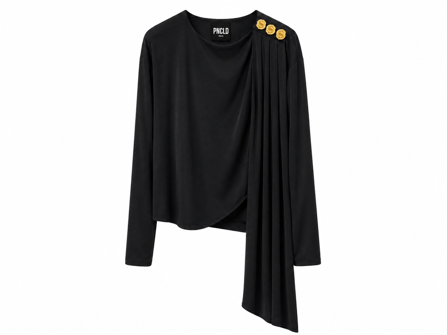 Maglia con Drappeggio Nera