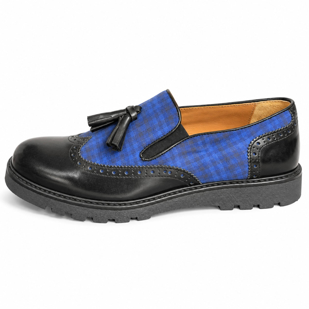 Zapato DYLAN - Línea azul cuadrada negra/azul cielo