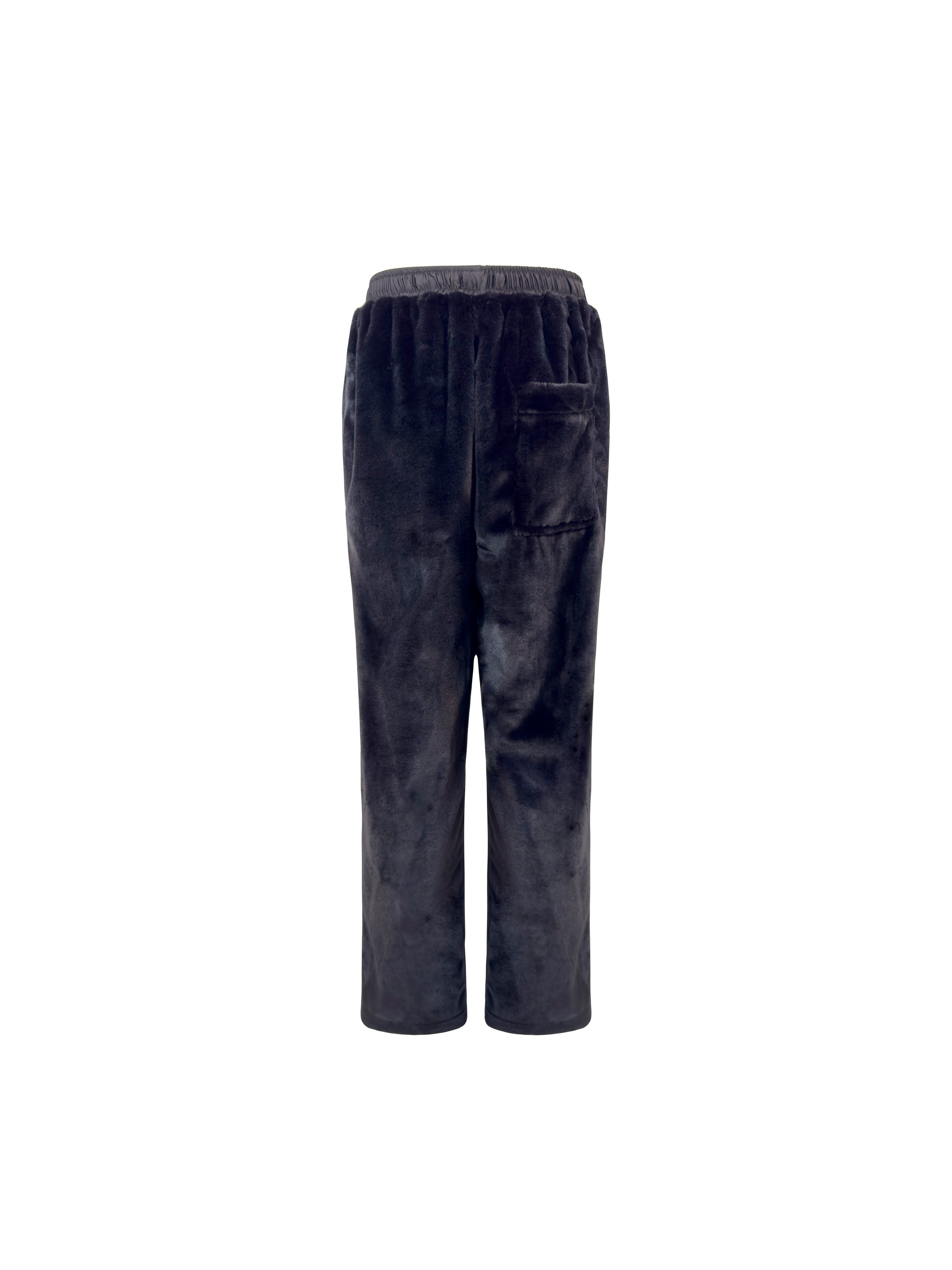 Pantalone Cargo Pelliccia Nero retro