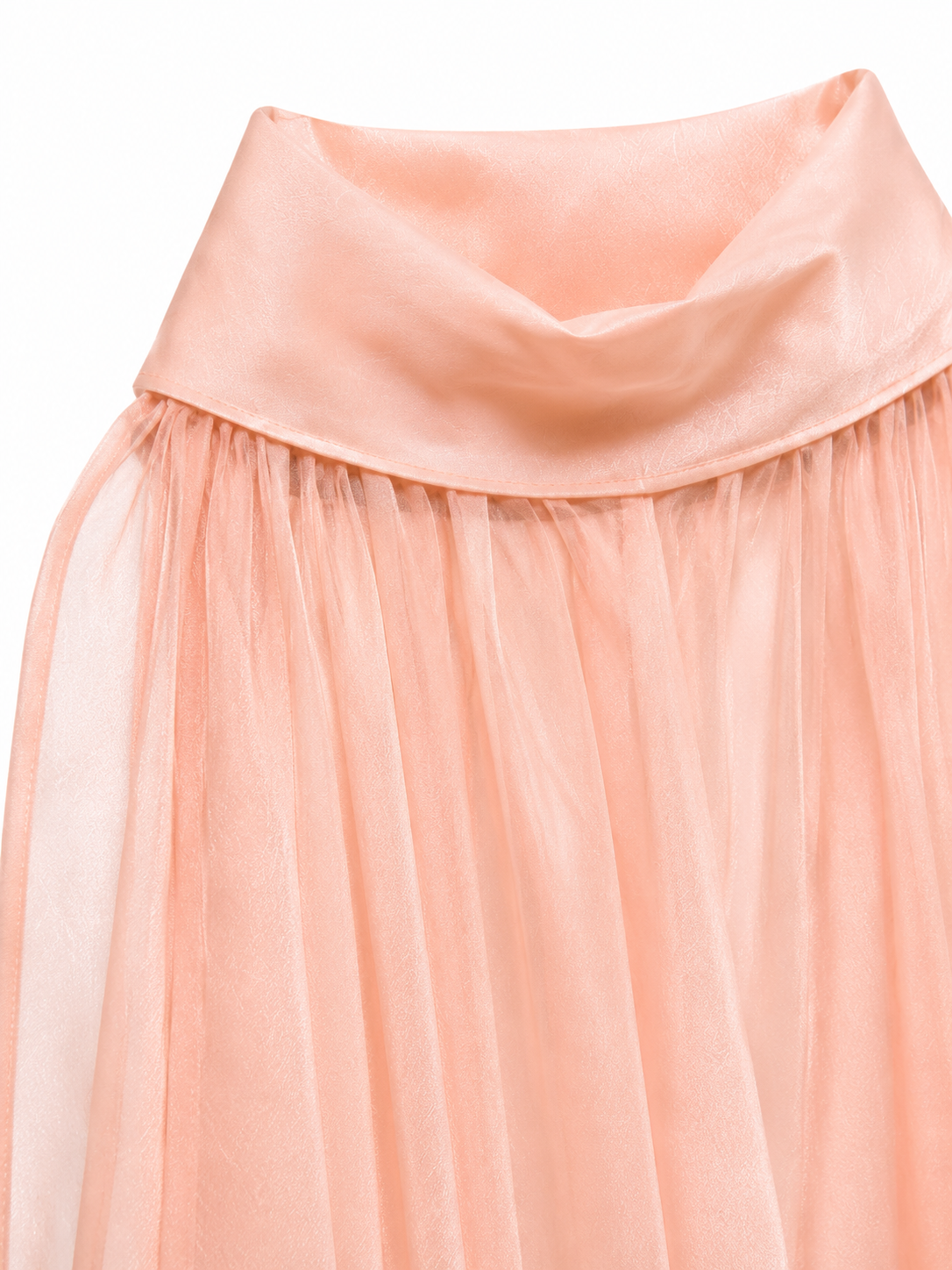 Chemise à col montant sans manches rose