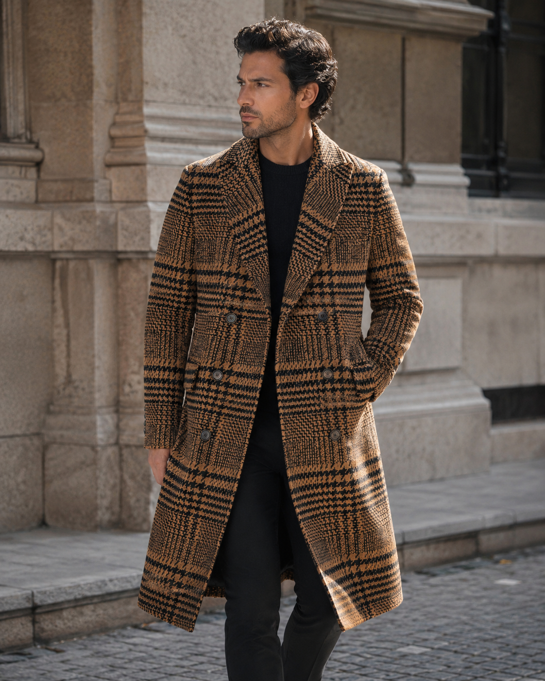 Cappotto DEEP - Brown Square Black Line