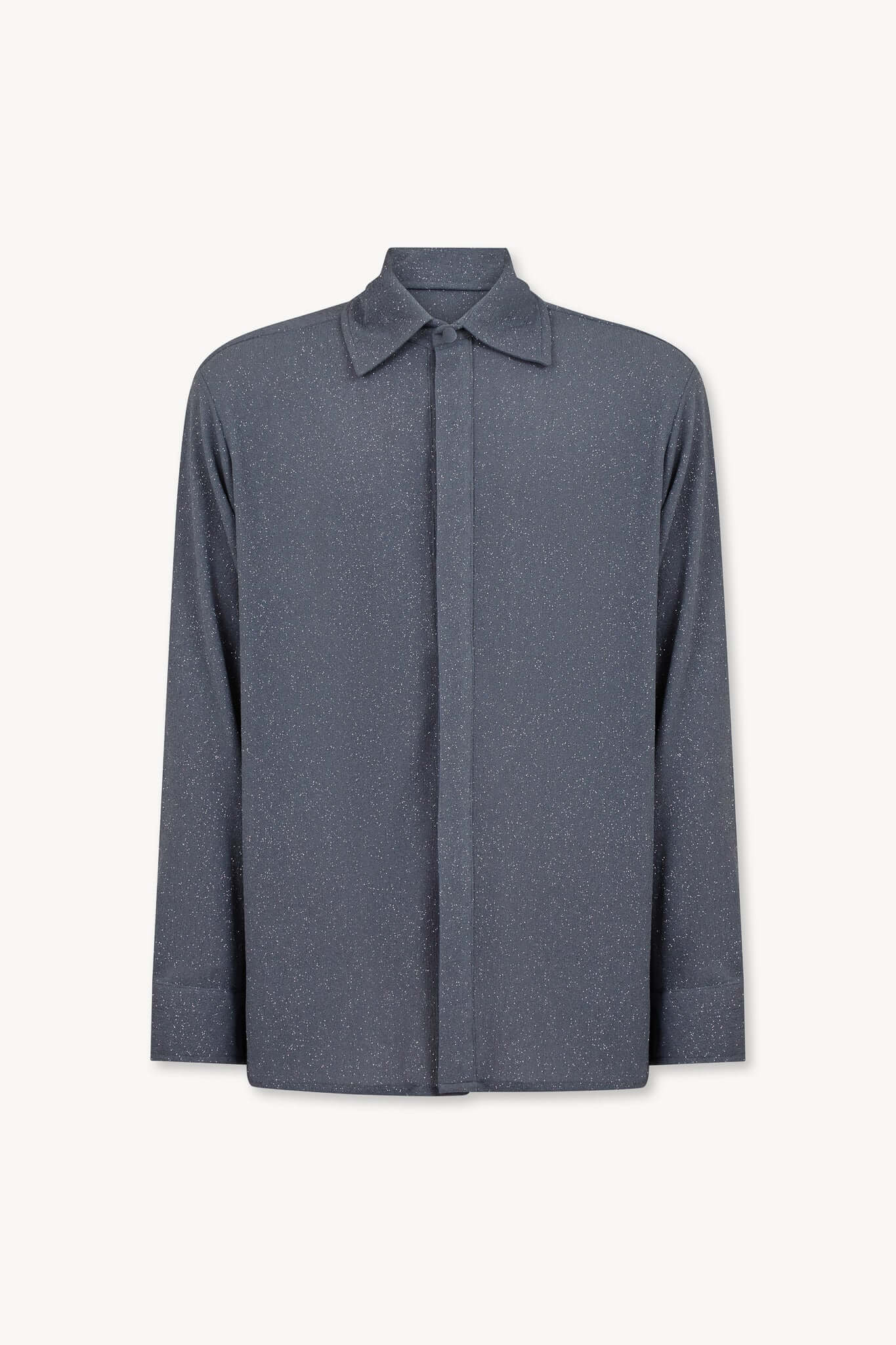 Camicia Regolare Glitter Grigia