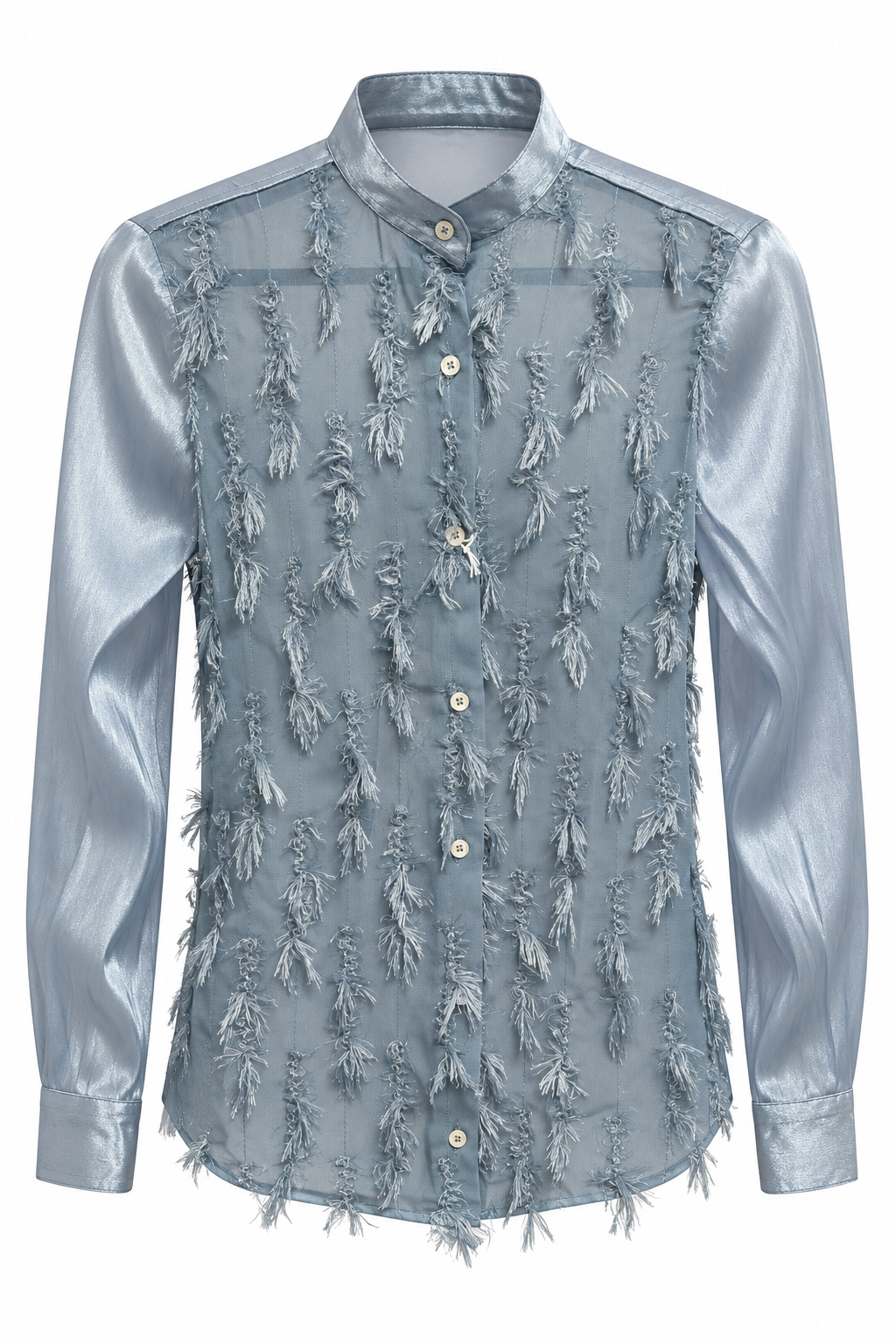 Camicia MANESKIN - Trasparent Feather Sky Blue CC
