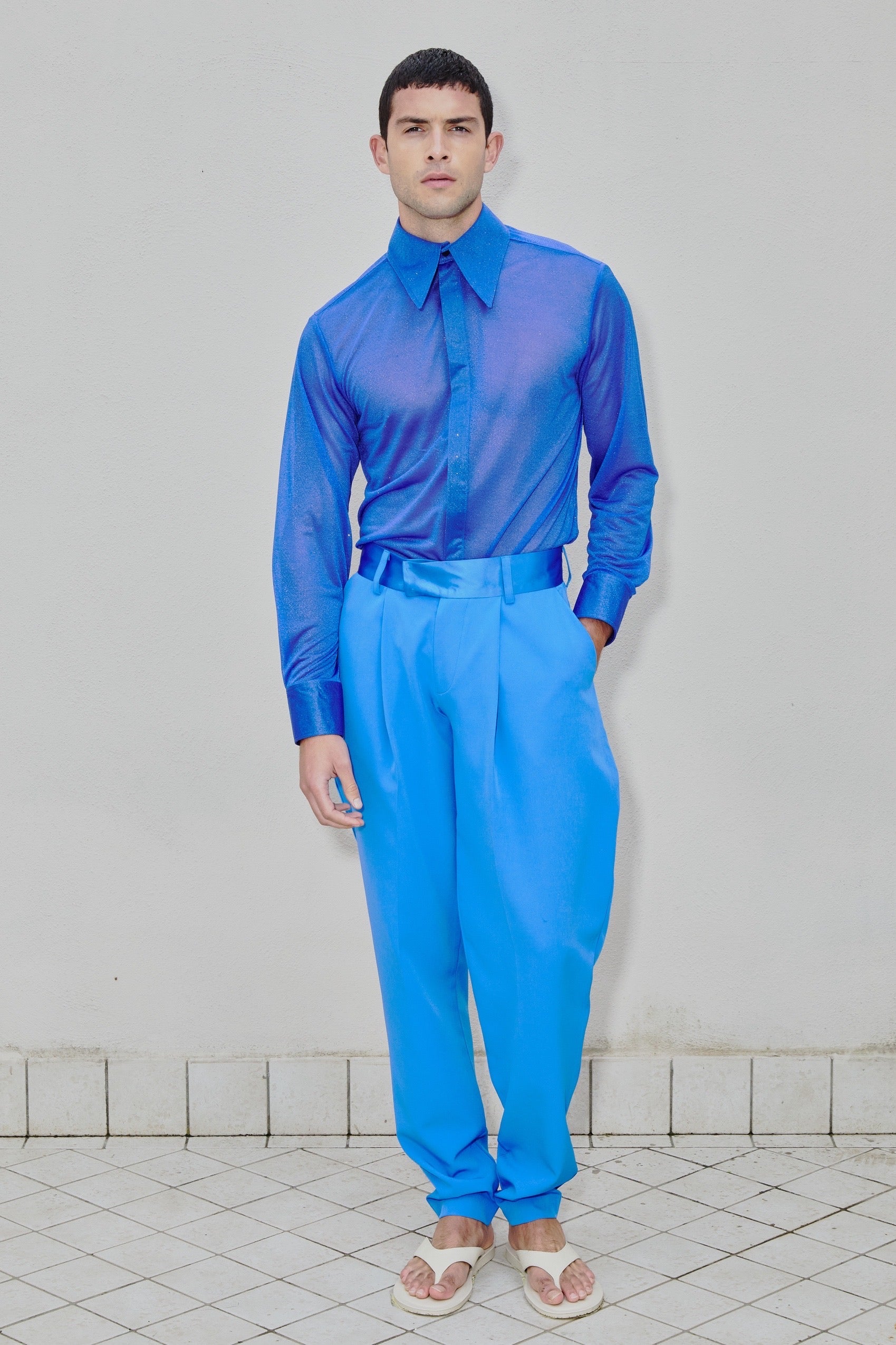 Chemise coupe régulière bleue