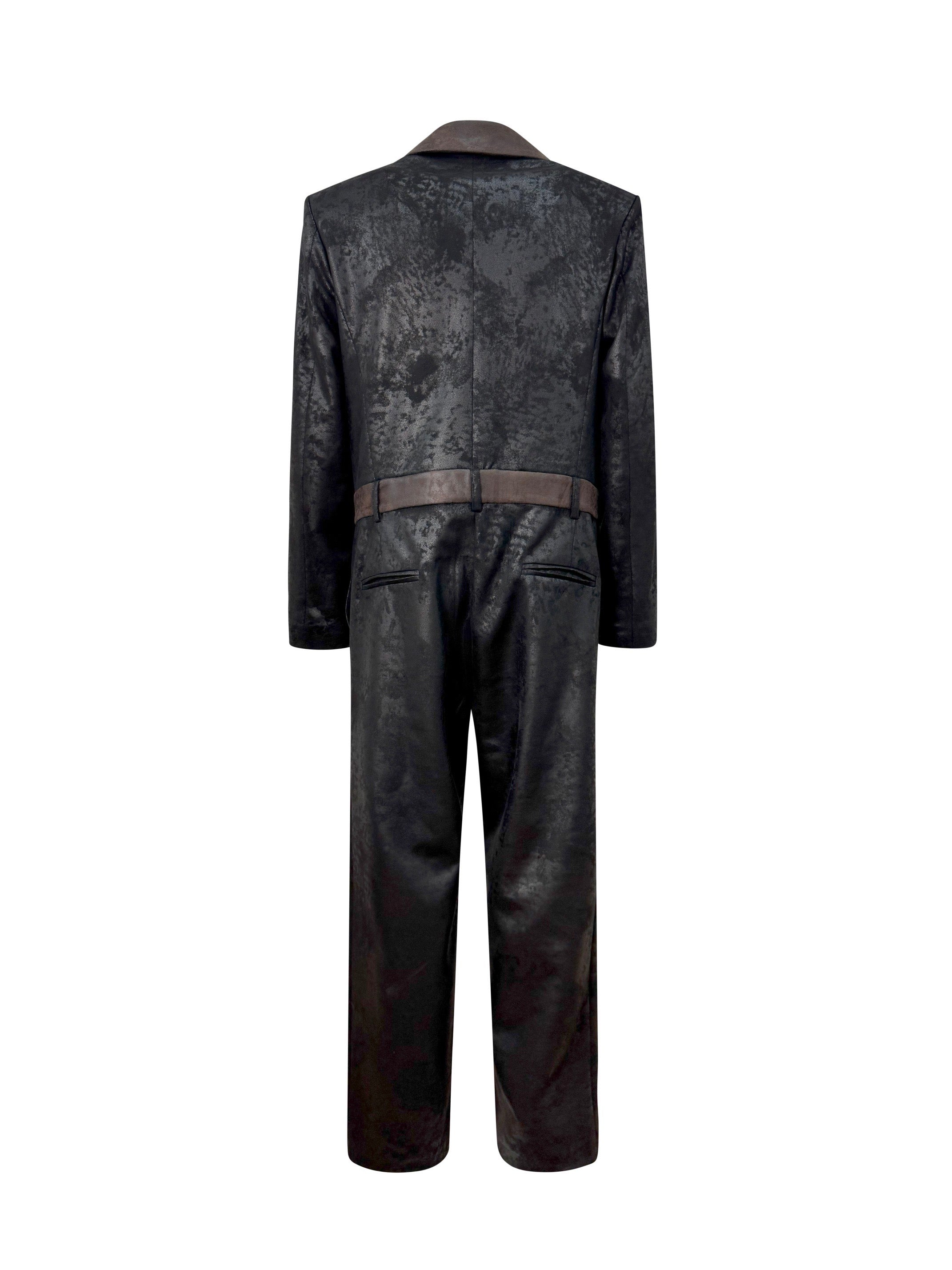 Tuta Blazer Camoscio Nera Multicolor retro