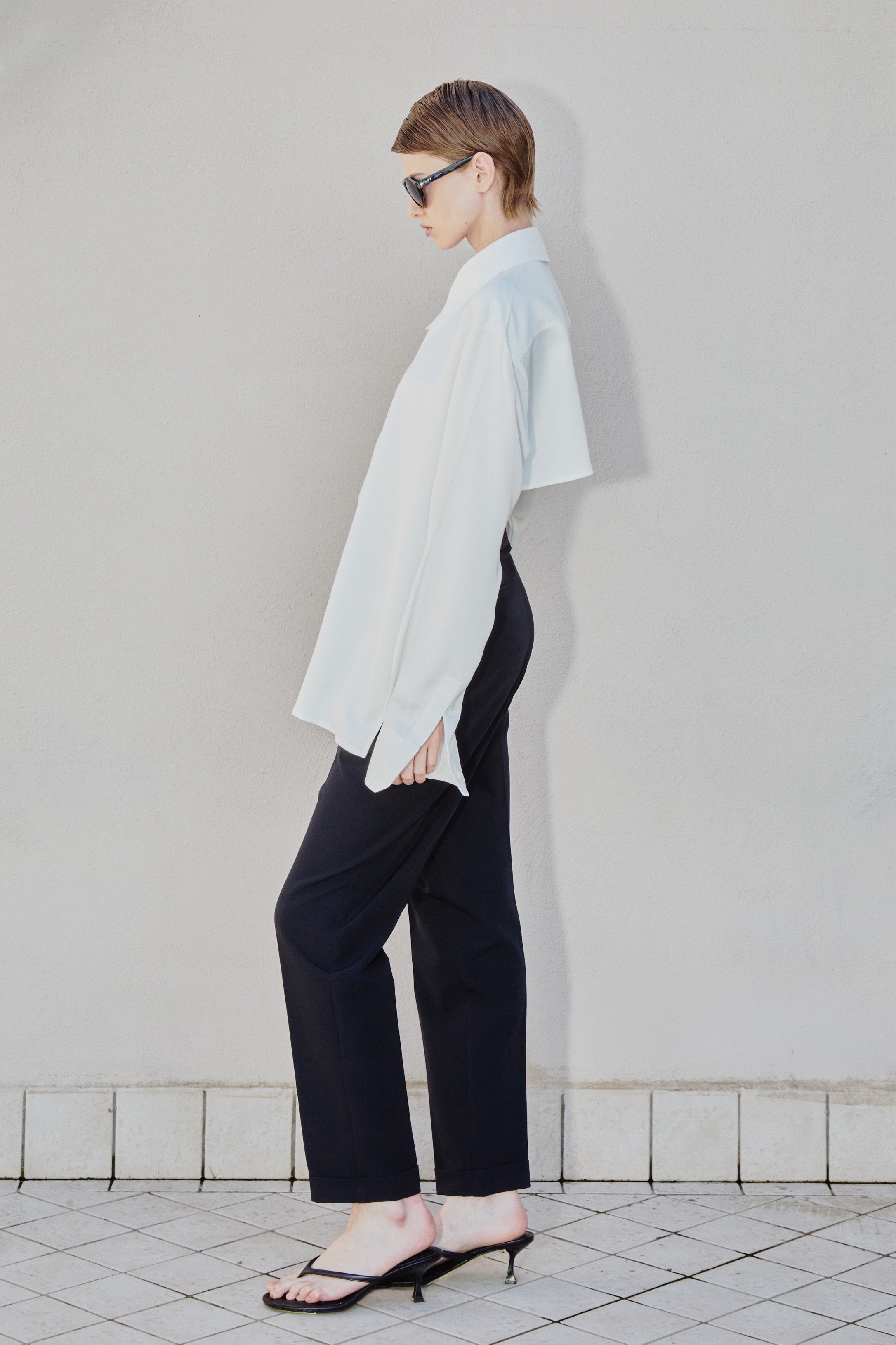 White Satin Shirt 1/2