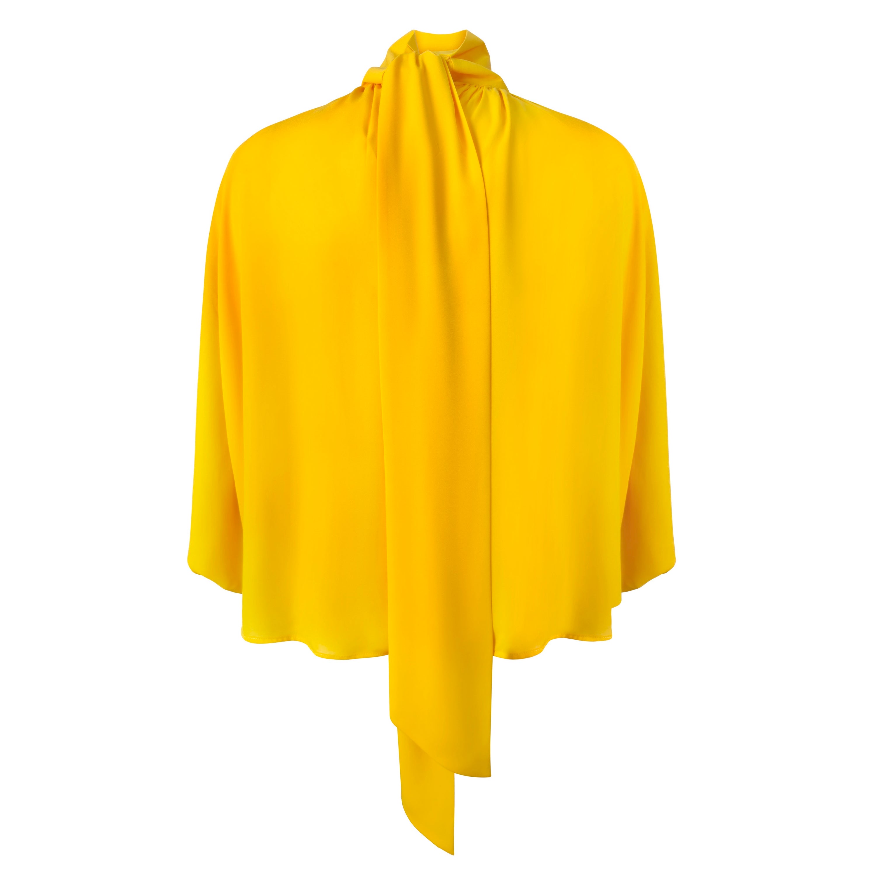 Camicia Georgette Collo Alto Foulard Senape RETRO